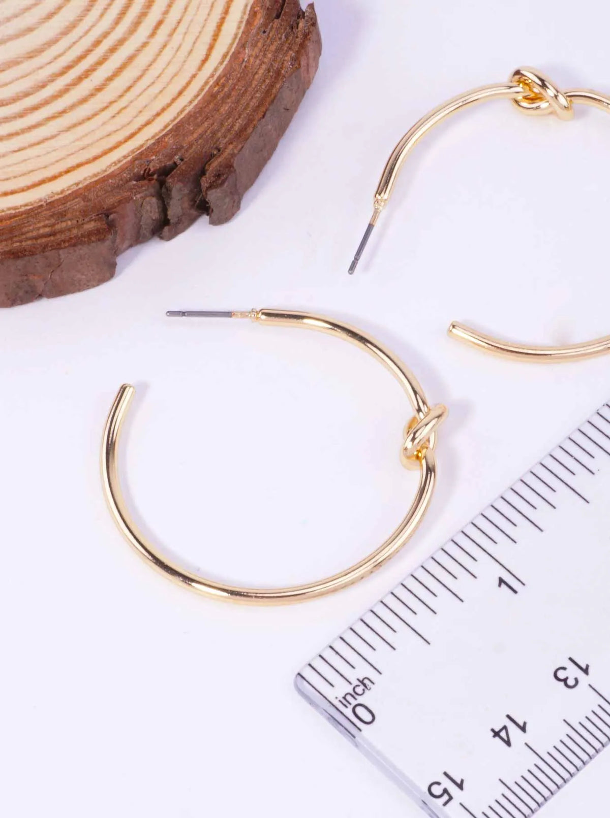 1.5-in Knot Detail Open Hoop Earrings