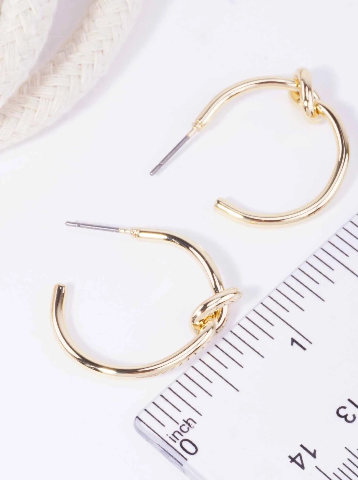 1-in Knot Detail Open Hoop Earrings
