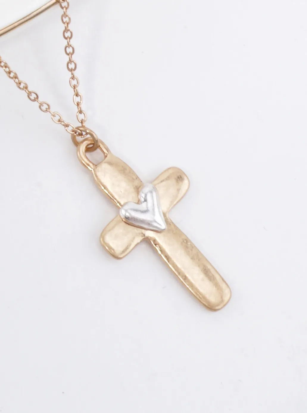 Heart Cross Pendant Necklace