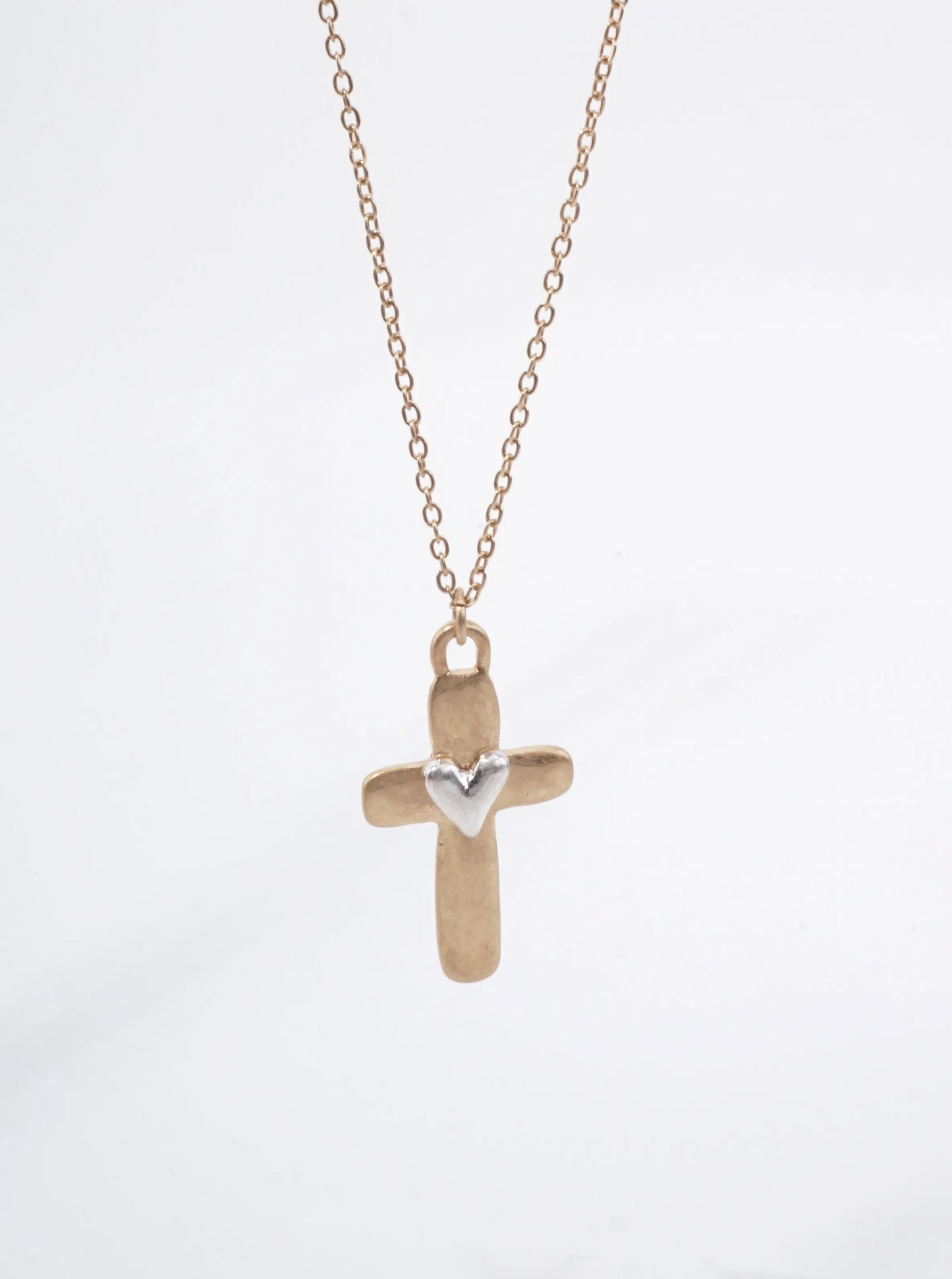 Heart Cross Pendant Necklace