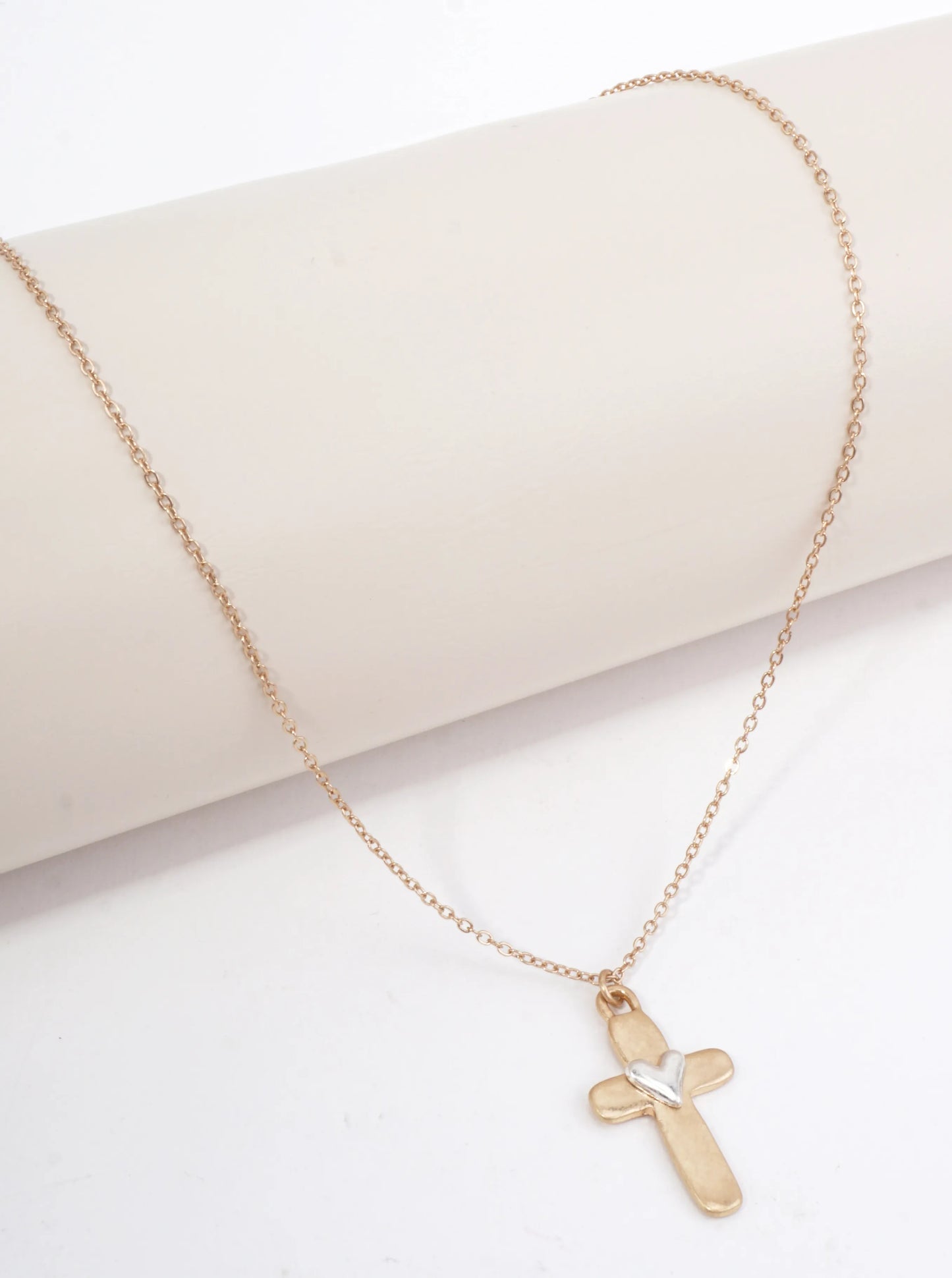 Heart Cross Pendant Necklace