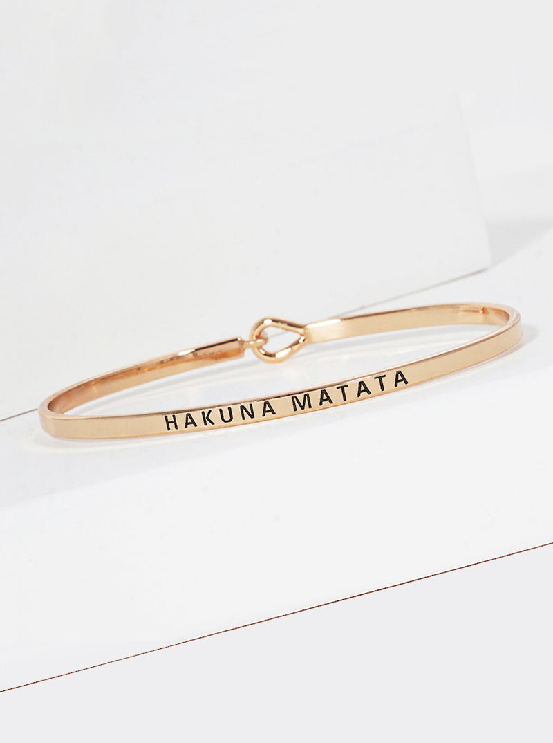 Hakuna Matata Engraved Inspirational Bangle Bracelet