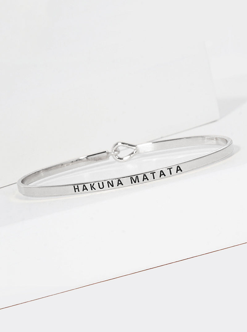 Hakuna Matata Engraved Inspirational Bangle Bracelet
