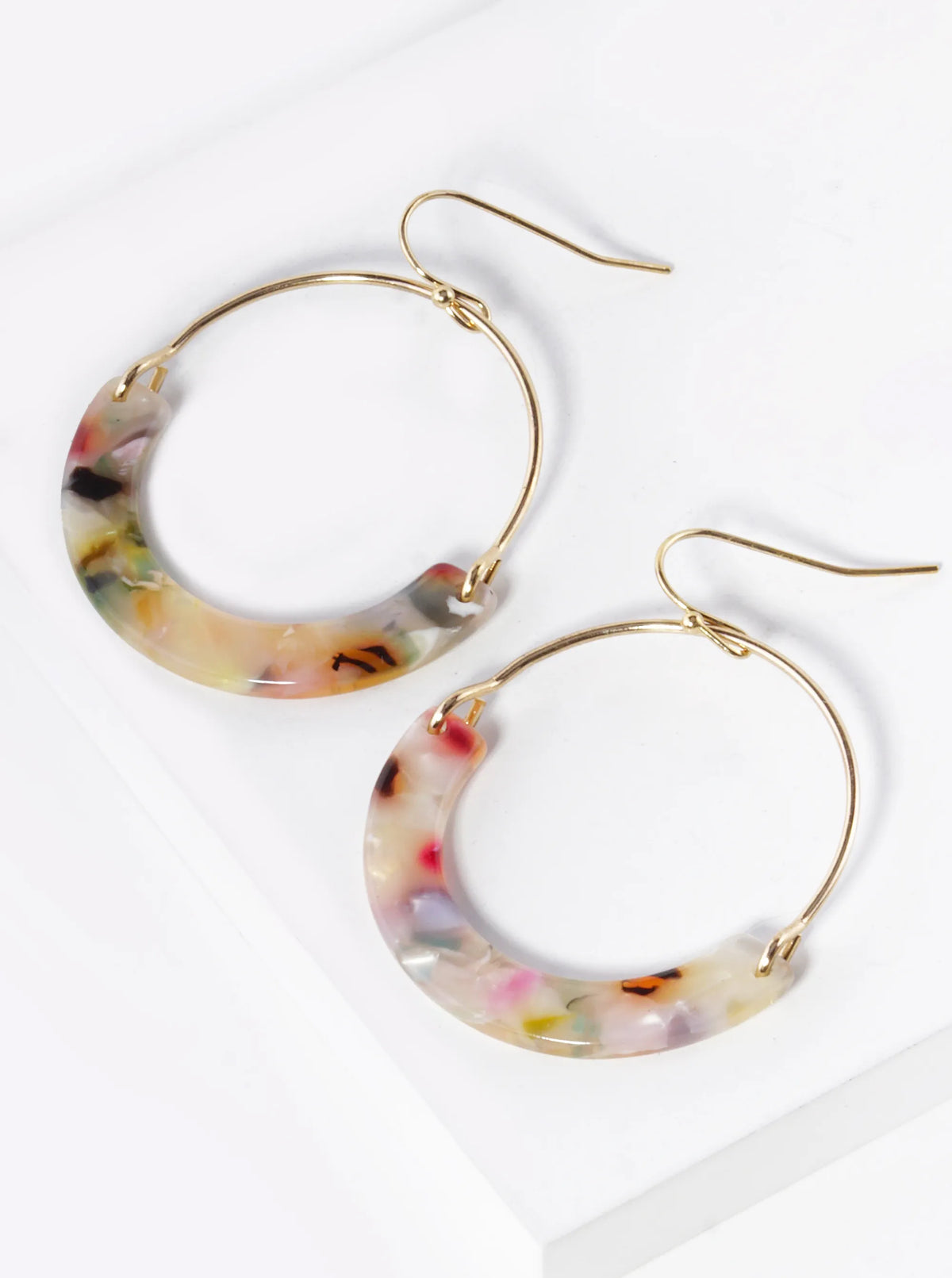 Half Circle Acetate Drop Lightweight Dangle Earrings