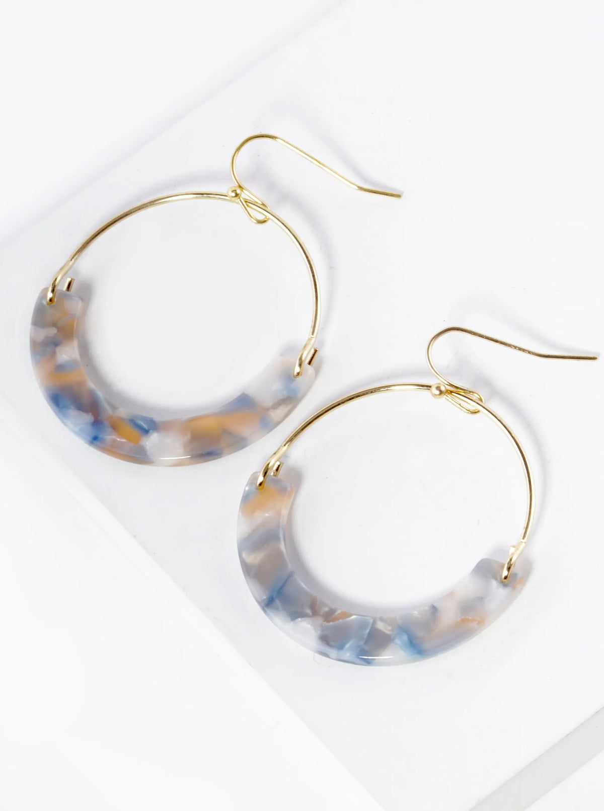 Half Circle Acetate Drop Lightweight Dangle Earrings