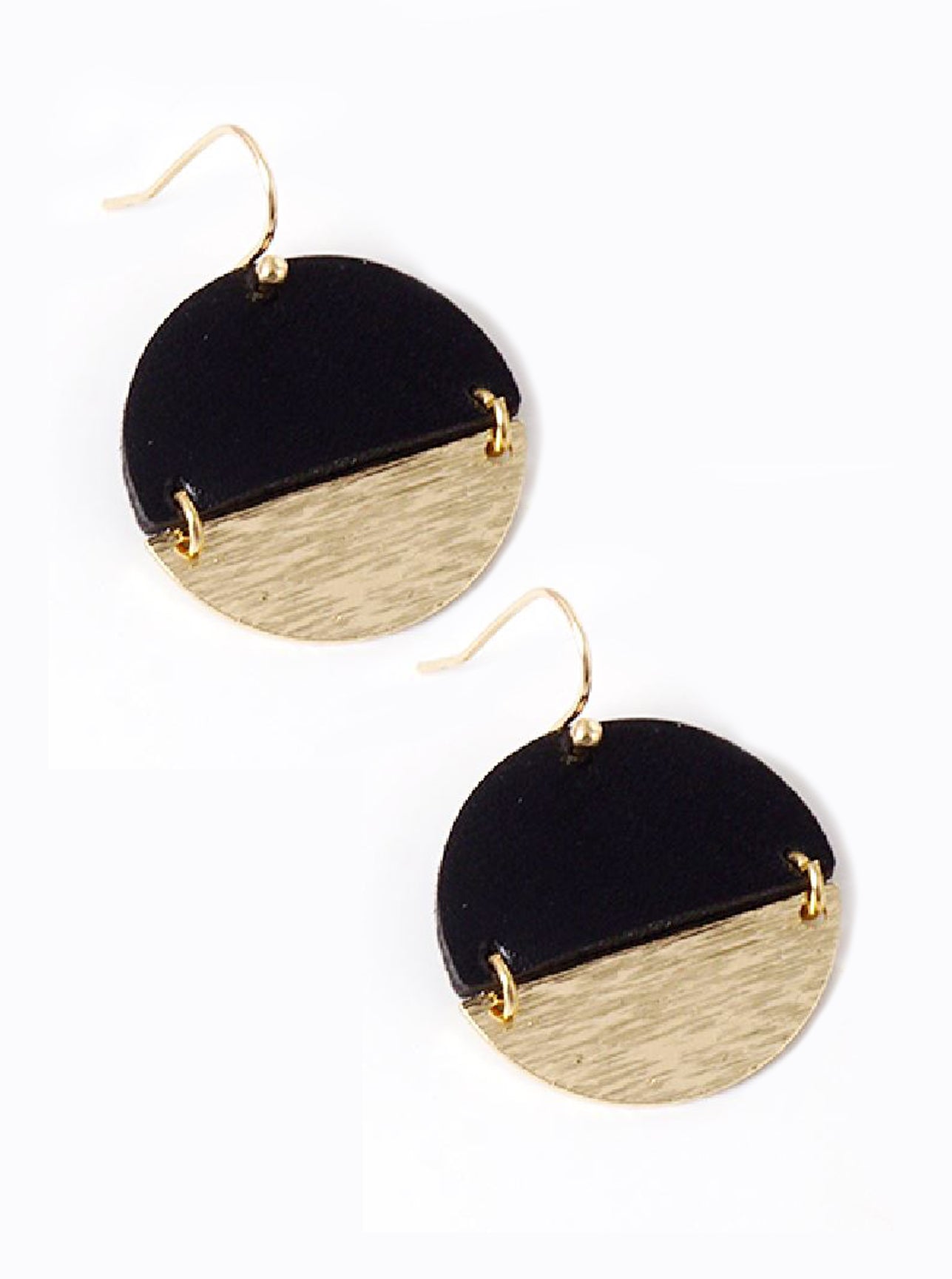 Half Moon Semi Circle Leatherette Lightweight Dangle Drop Earrings
