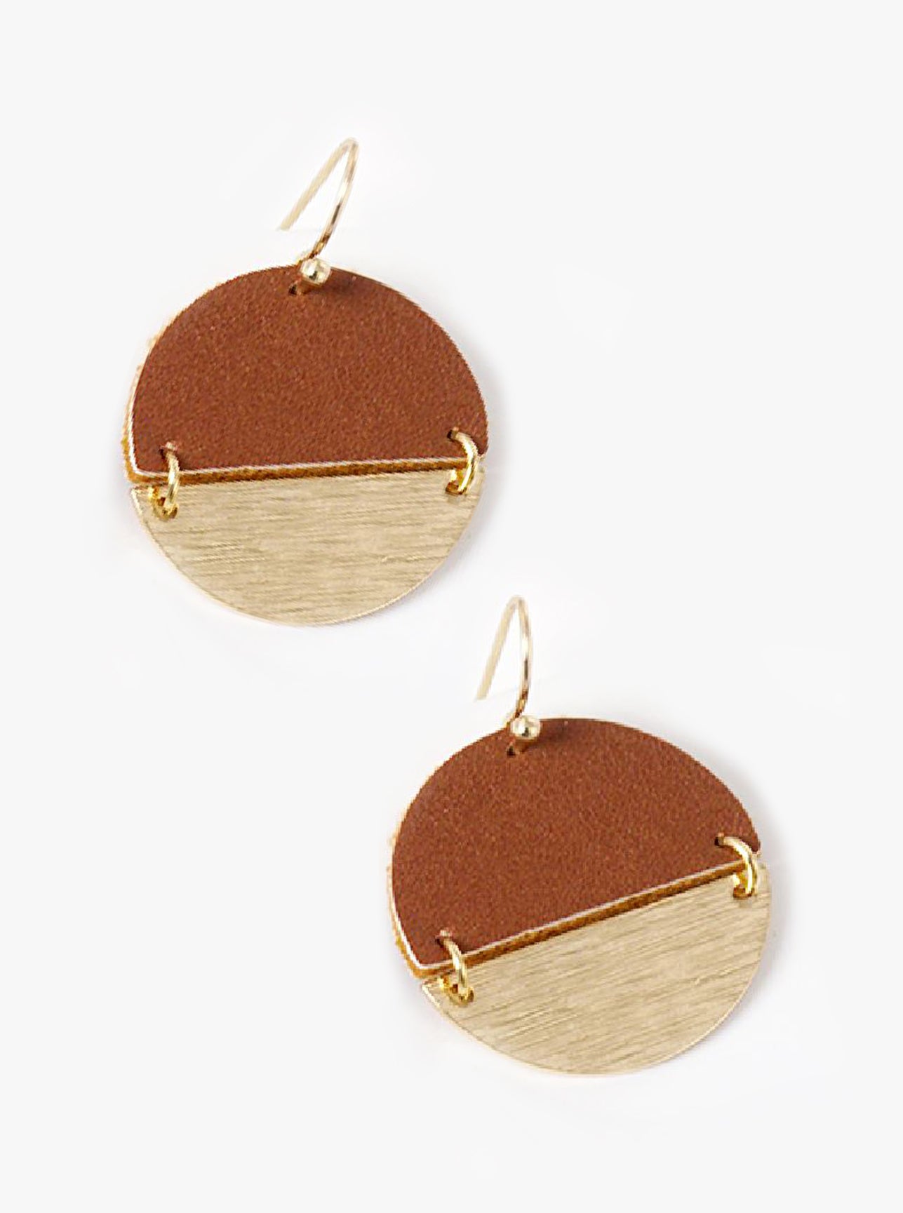 Half Moon Semi Circle Leatherette Lightweight Dangle Drop Earrings