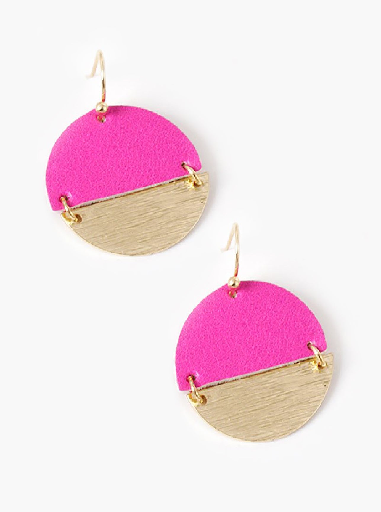 Half Moon Semi Circle Leatherette Lightweight Dangle Drop Earrings