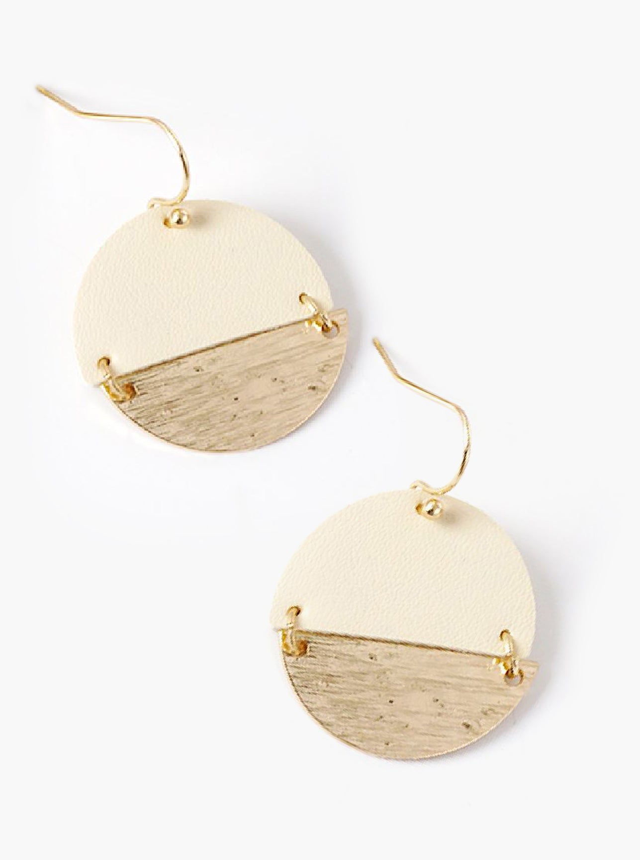 Half Moon Semi Circle Leatherette Lightweight Dangle Drop Earrings