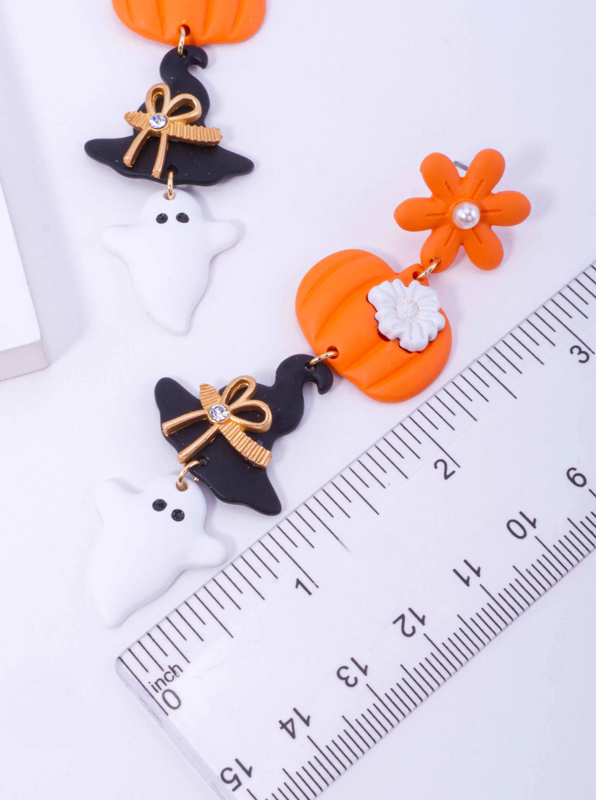 Halloween Pumpkin Witch Hat Ghost Drop Earrings
