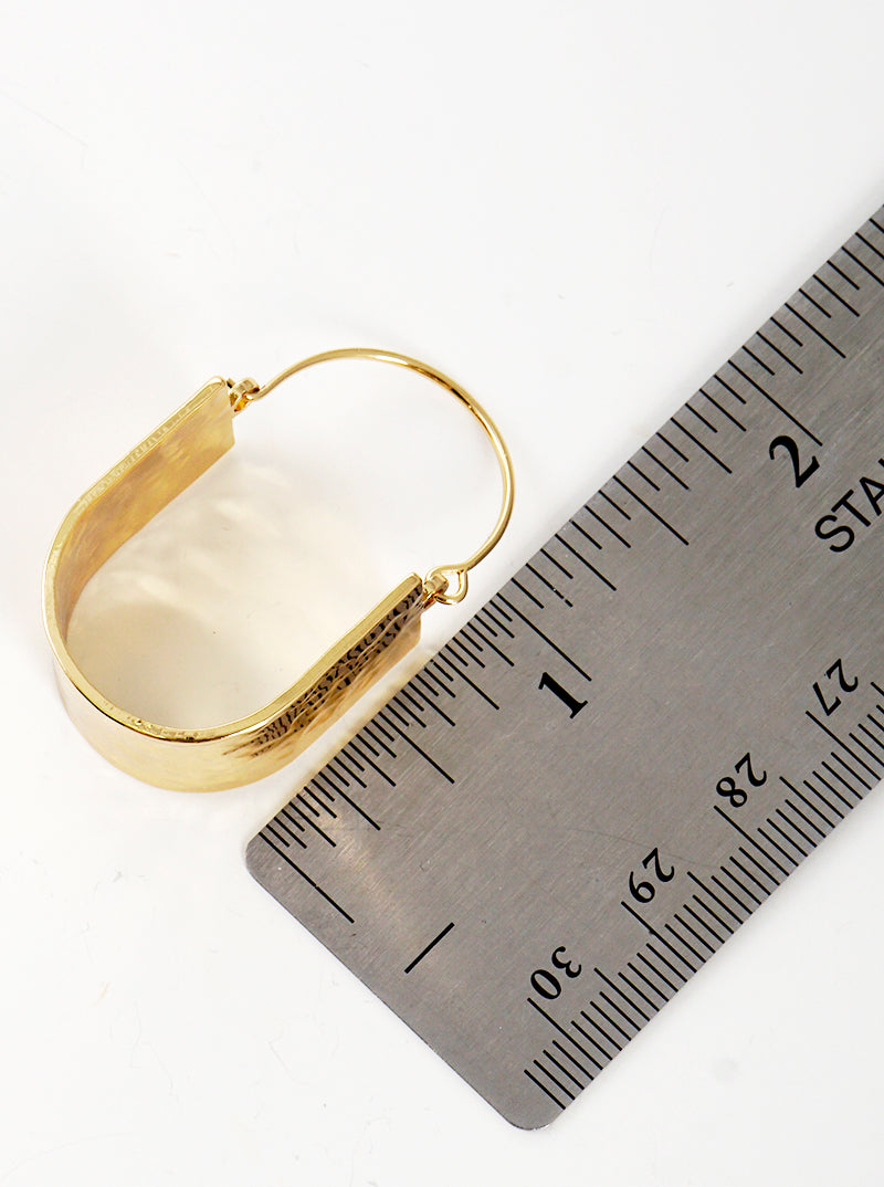 Hammer Textured  Chunky Metal Hoop Earrings