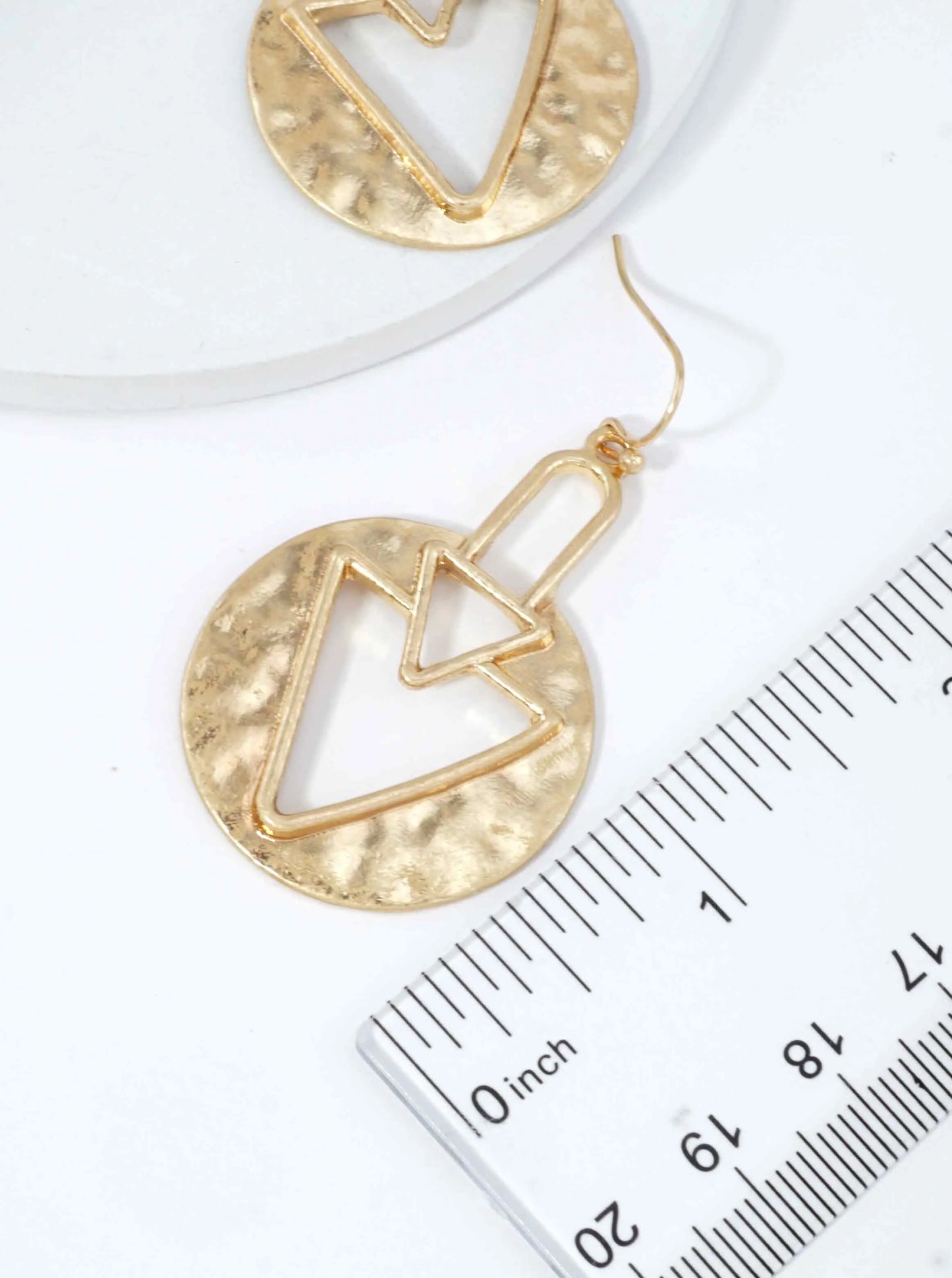 Hammered Chevron Geometric Dangle Earrings