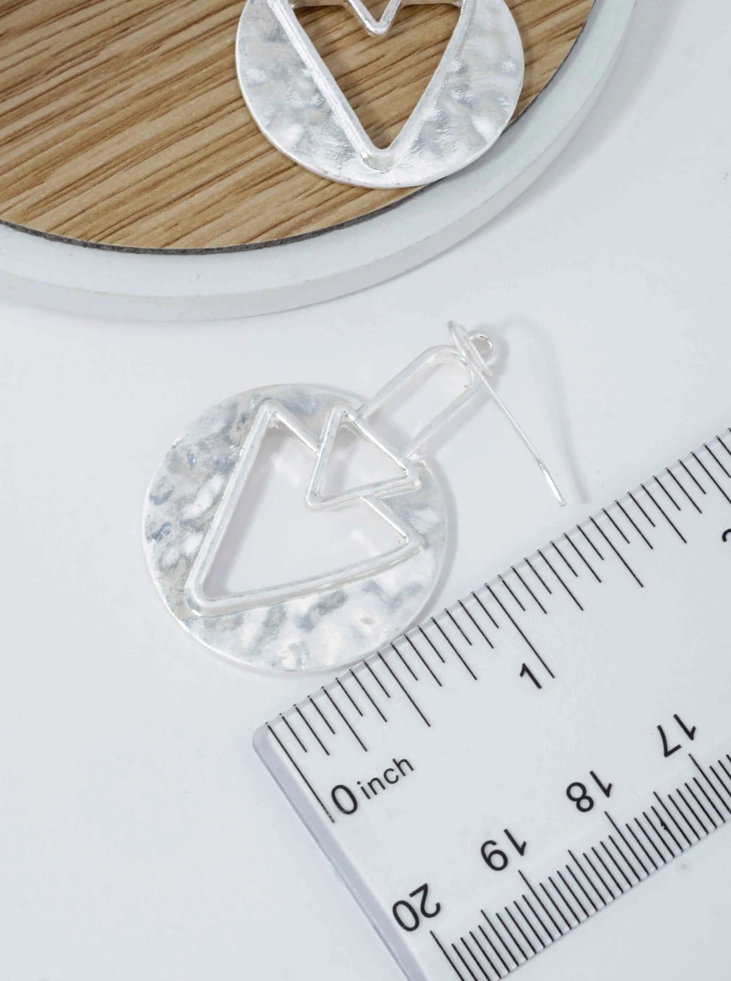 Hammered Chevron Geometric Dangle Earrings
