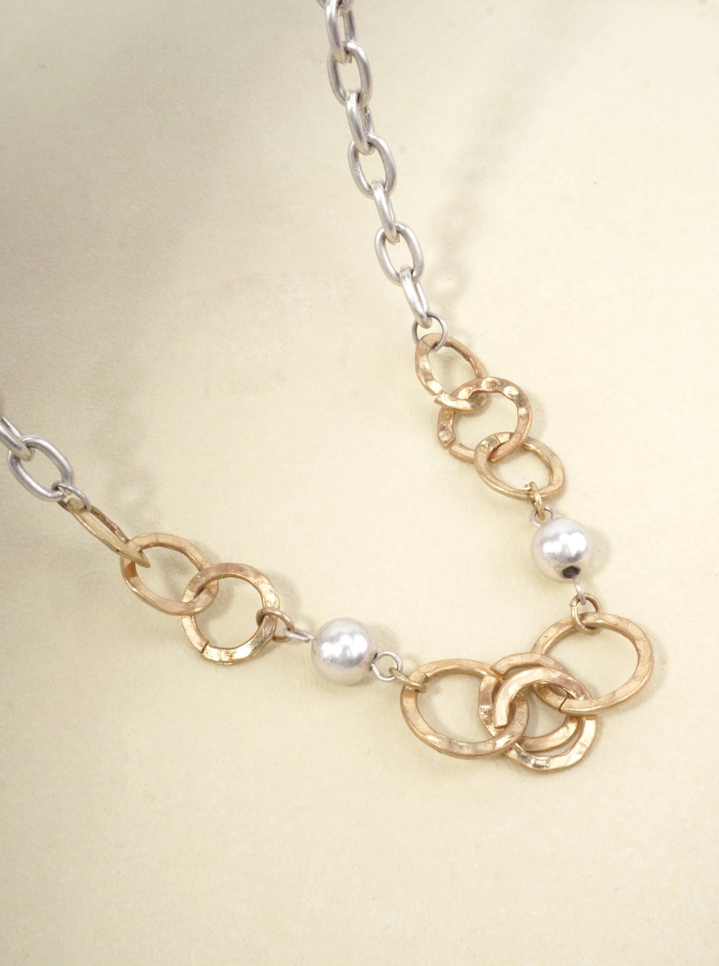 Hammered Circle Pendant Adjustable Necklace