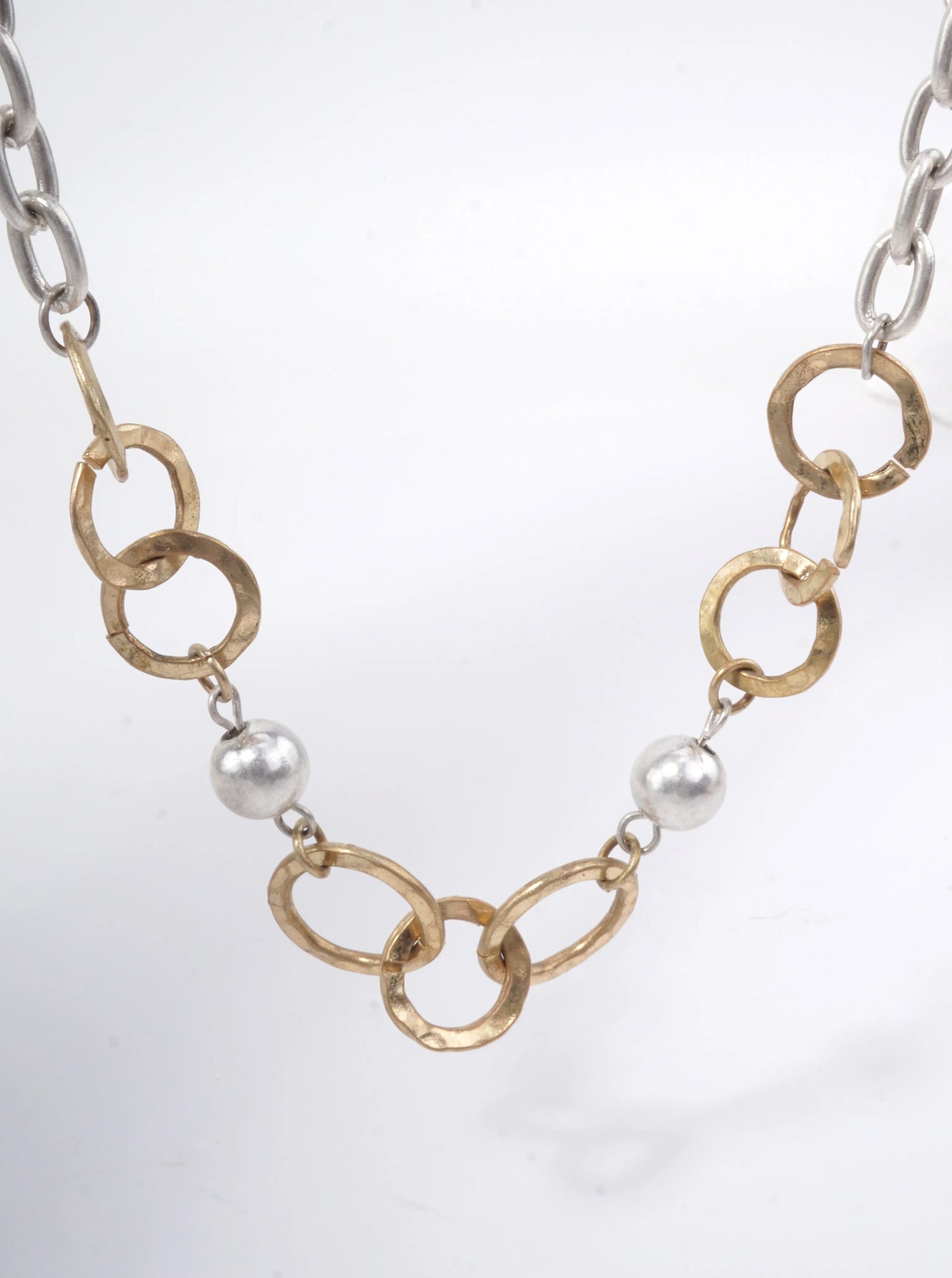 Hammered Circle Pendant Adjustable Necklace
