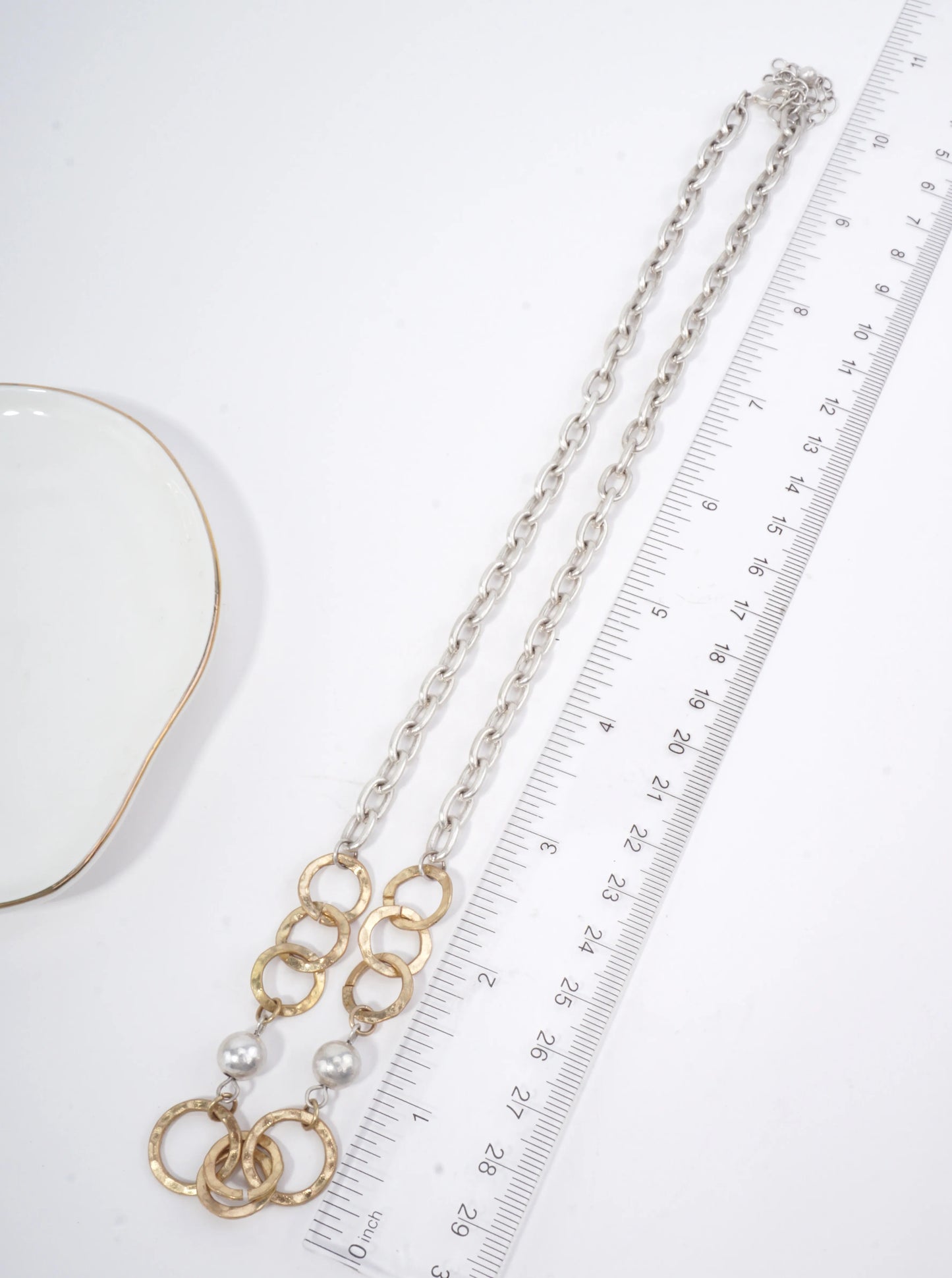 Hammered Circle Pendant Adjustable Necklace