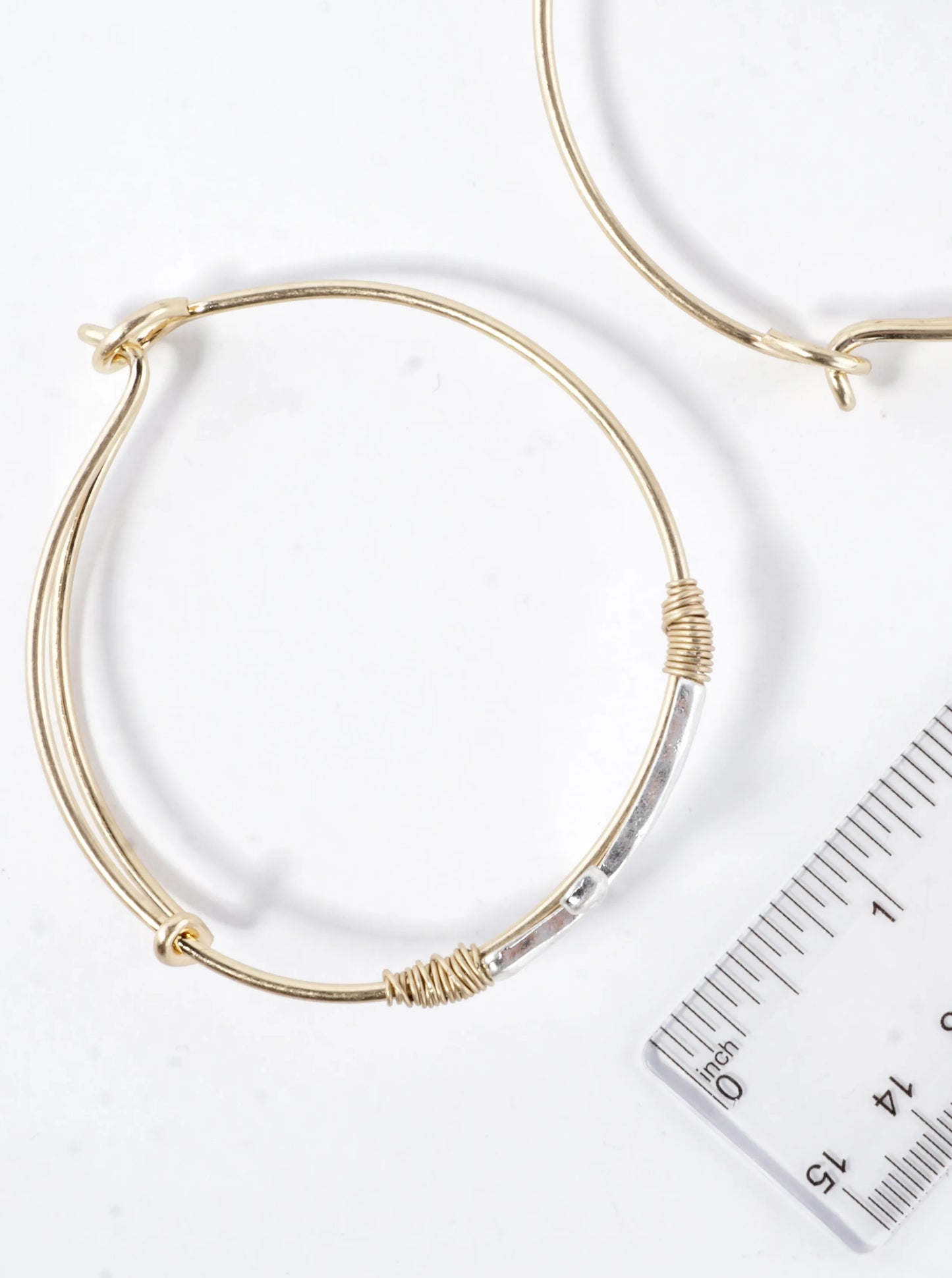 Hammered Cross Sideways Wired Cuff Hinge Bracelet