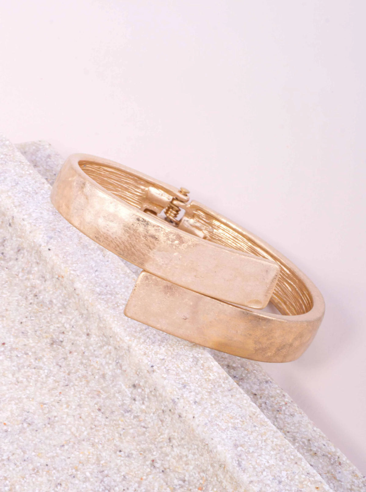 Hammered Hinged Oval Cuff Bangle Bracelet