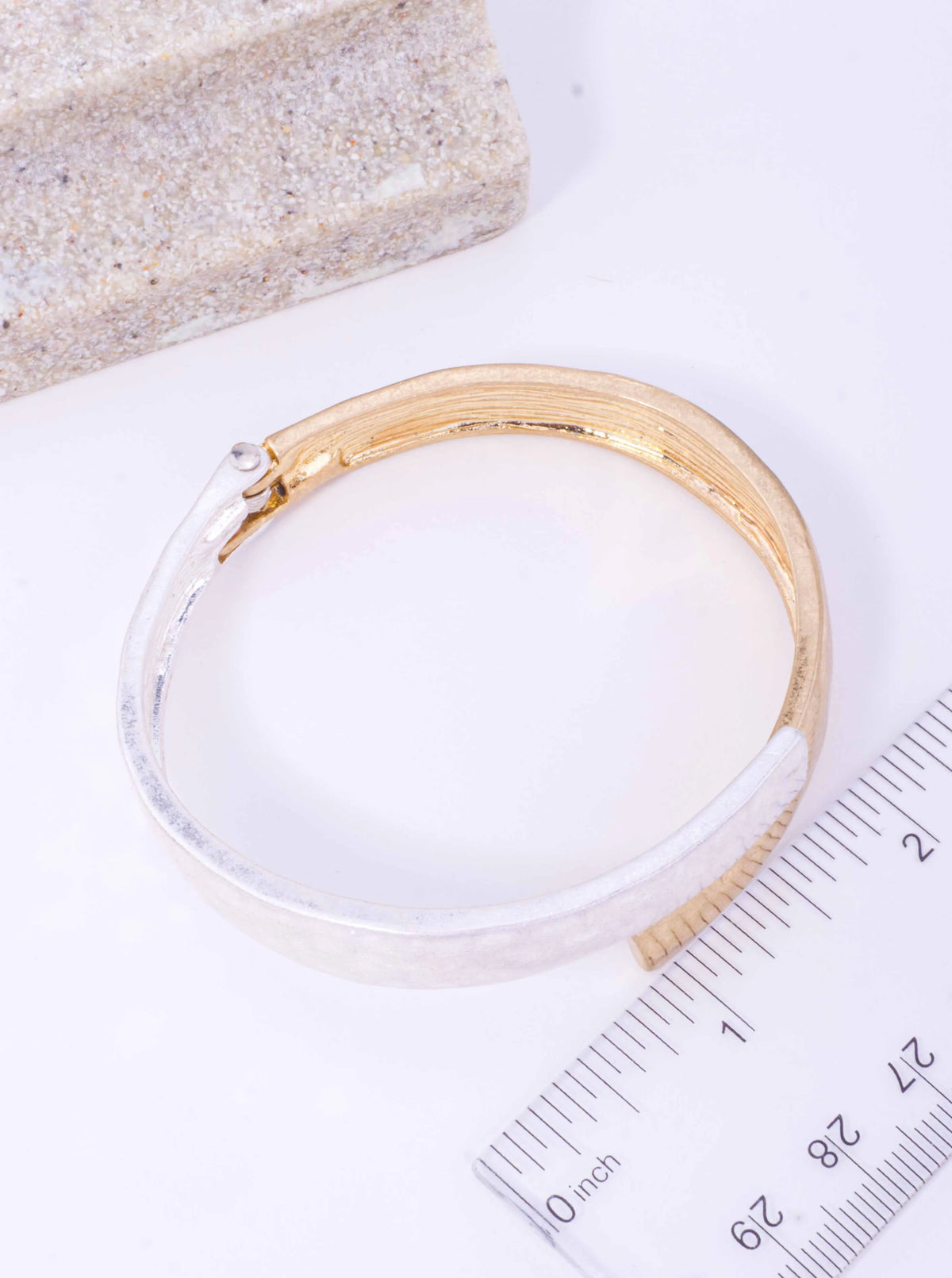 Hammered Hinged Oval Cuff Bangle Bracelet