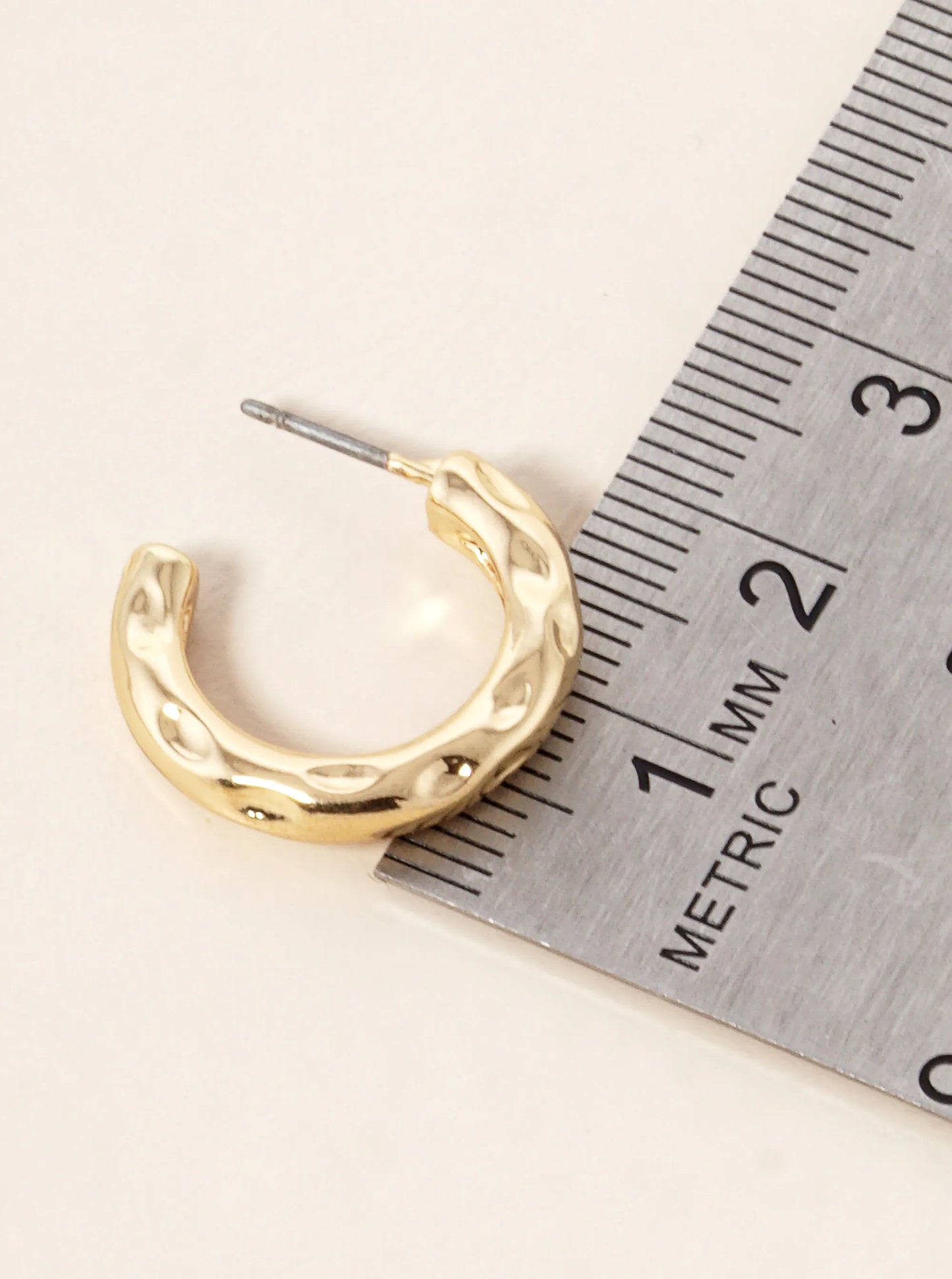 Hammered Metal 20mm Open Hoop Earrings