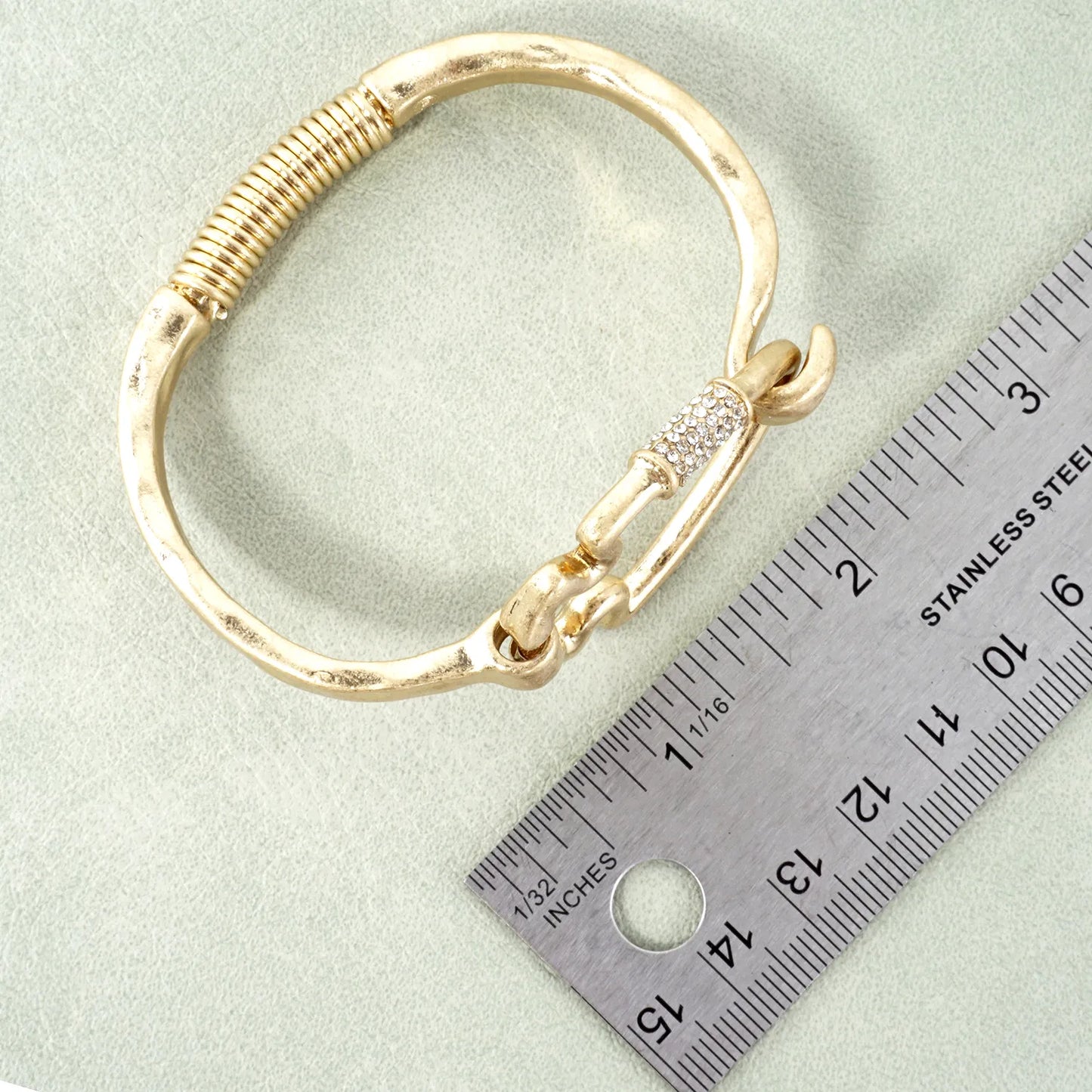 Hammered Metal Arrow Carabiner Hook Hinge Bracelet