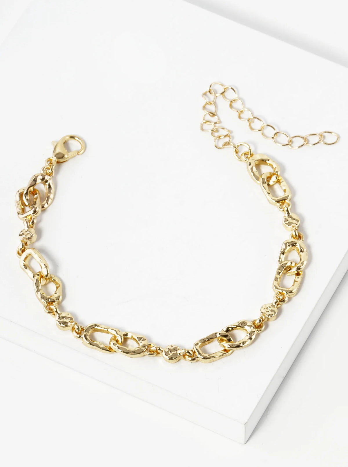Hammered Metal Chain Bracelet