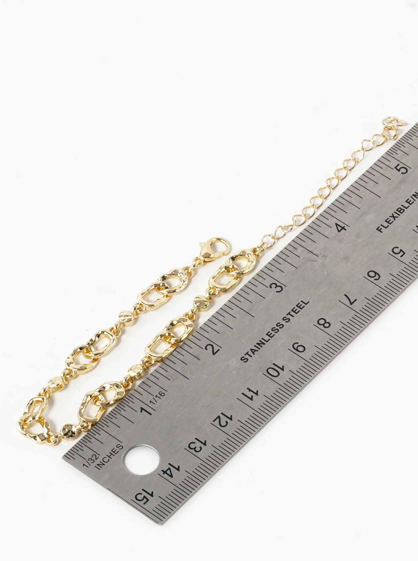 Hammered Metal Chain Bracelet