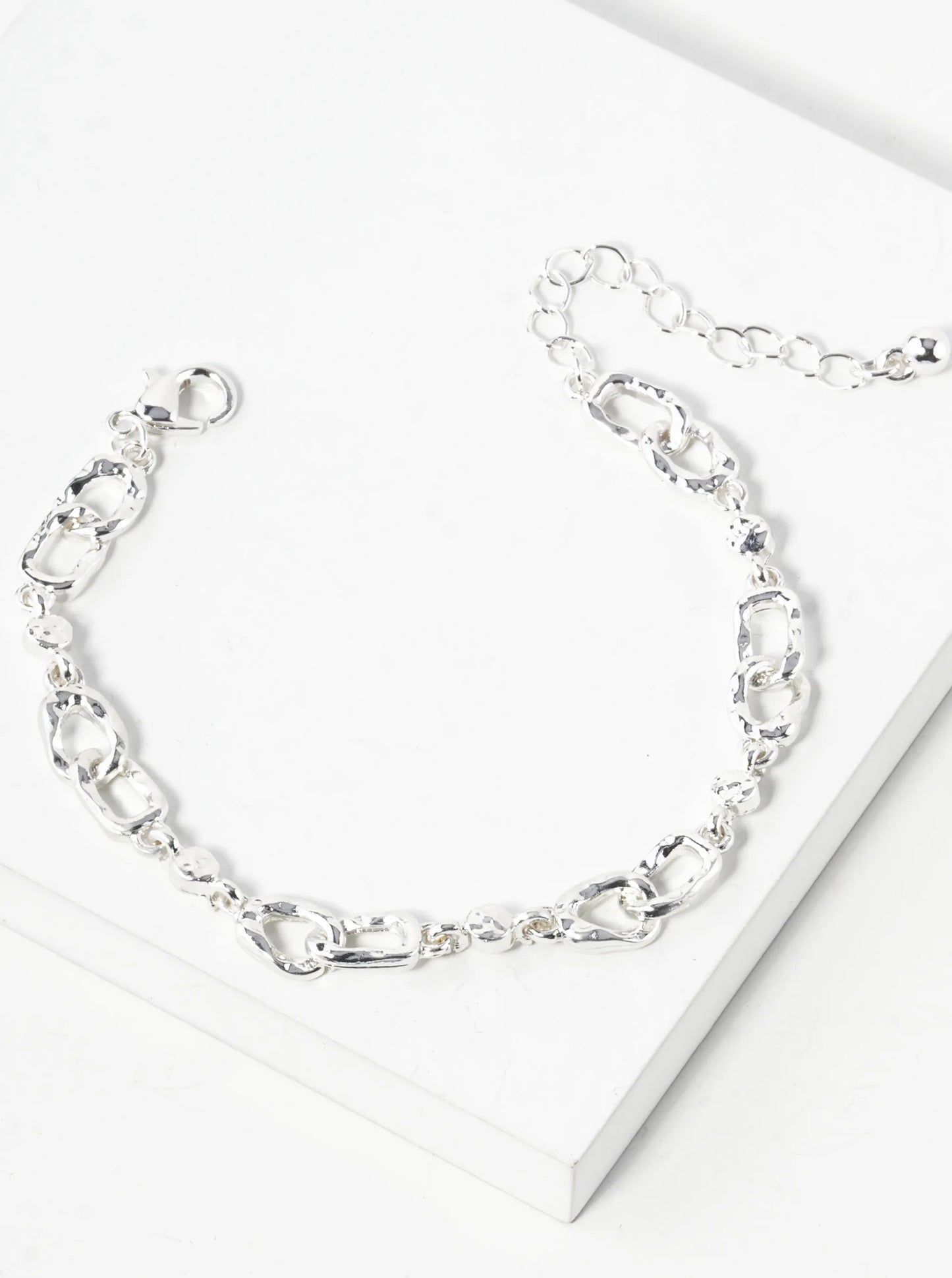 Hammered Metal Chain Bracelet