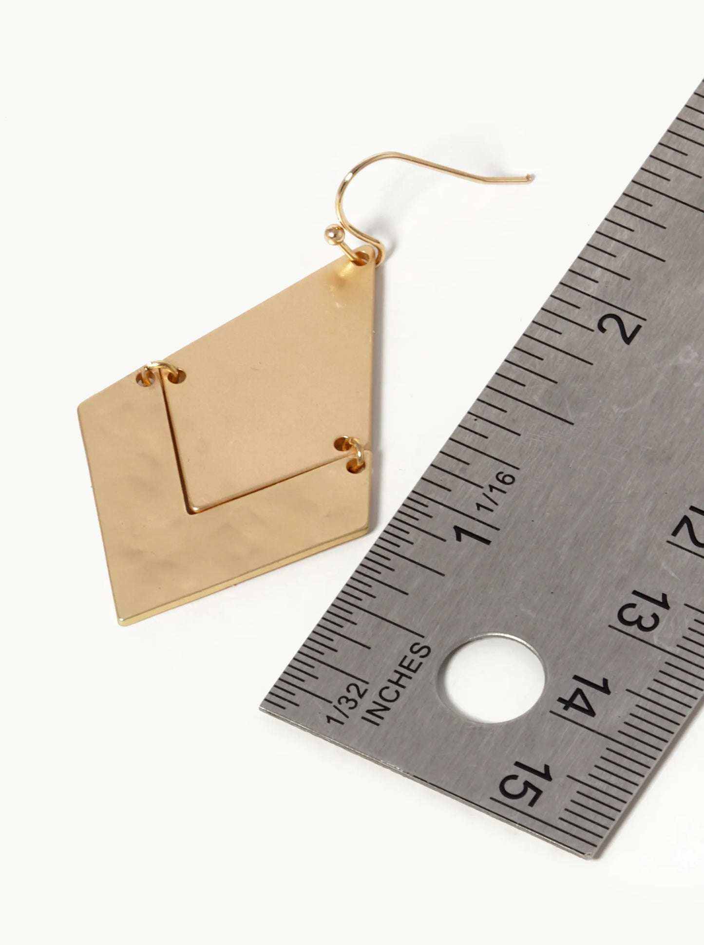 Hammered Metal Chevron Dangle Drop Earrings