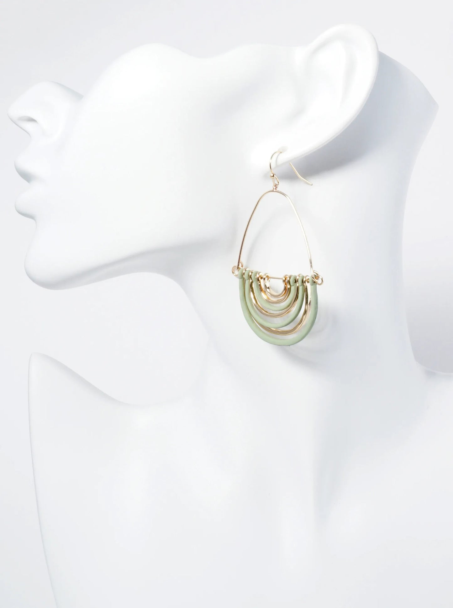 Hammered Metal Color Coated Geometric Teardrop Dangle Earrings