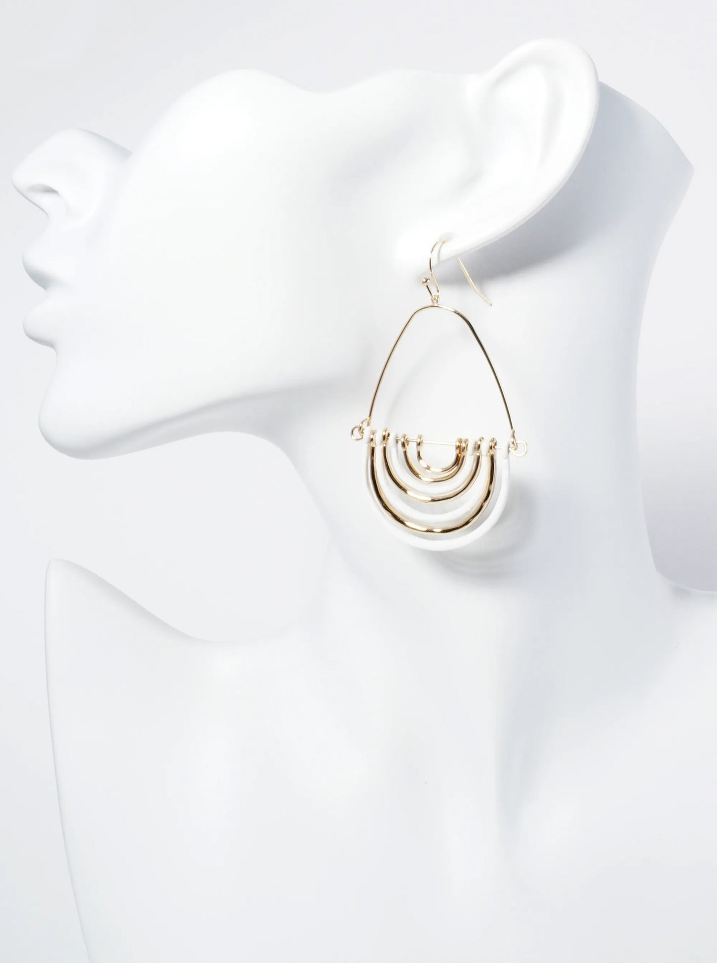 Hammered Metal Color Coated Geometric Teardrop Dangle Earrings