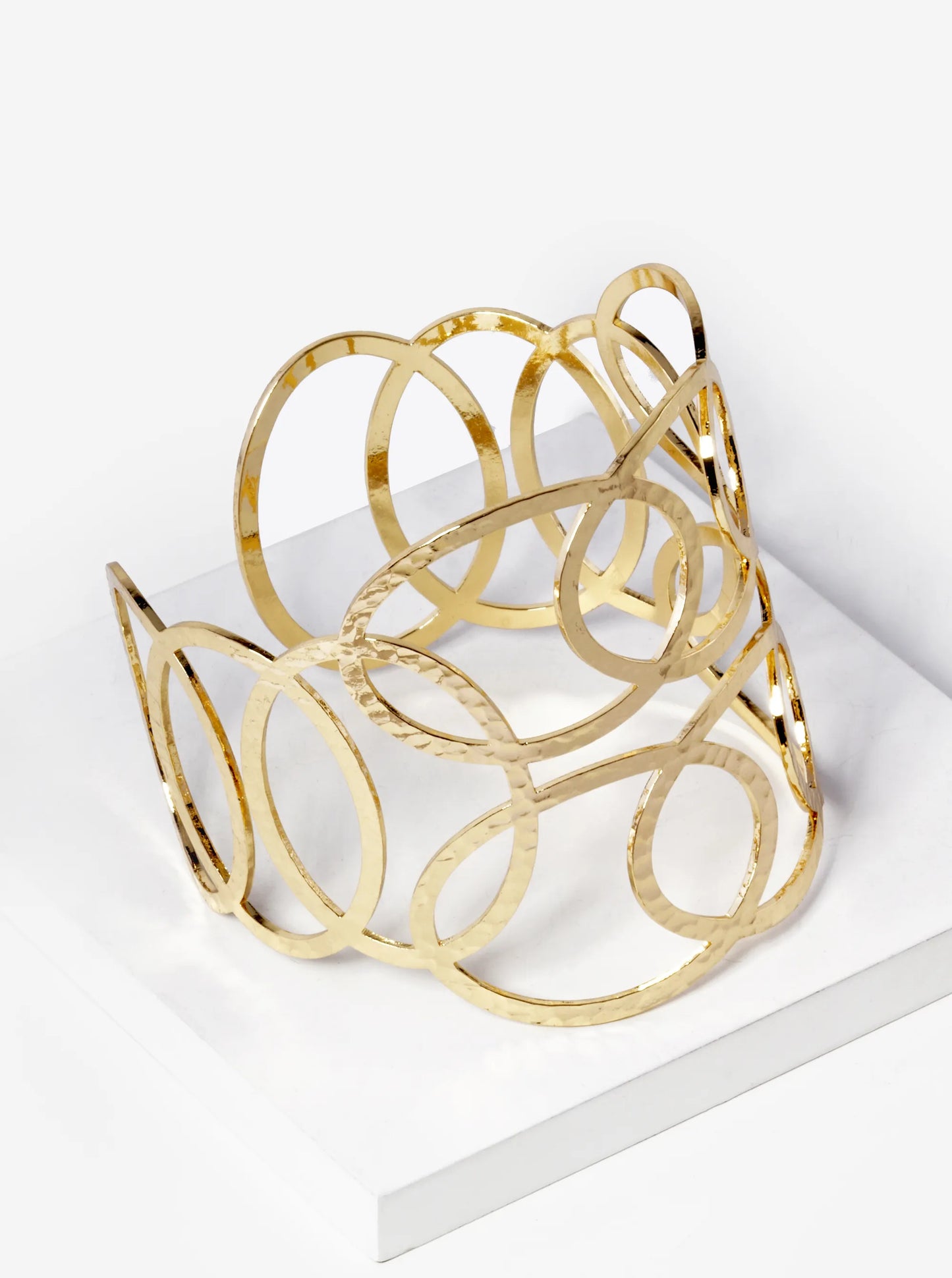 Hammered Metal Statement Cuff Bracelet