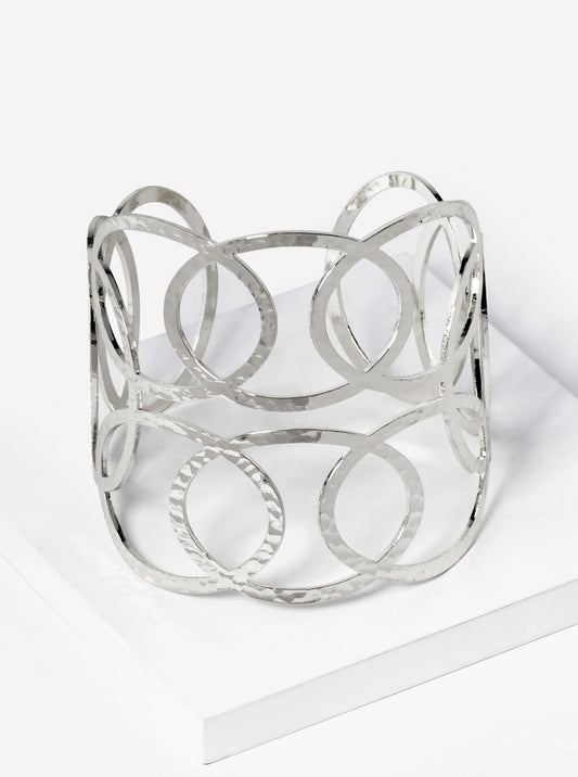 Hammered Metal Statement Cuff Bracelet