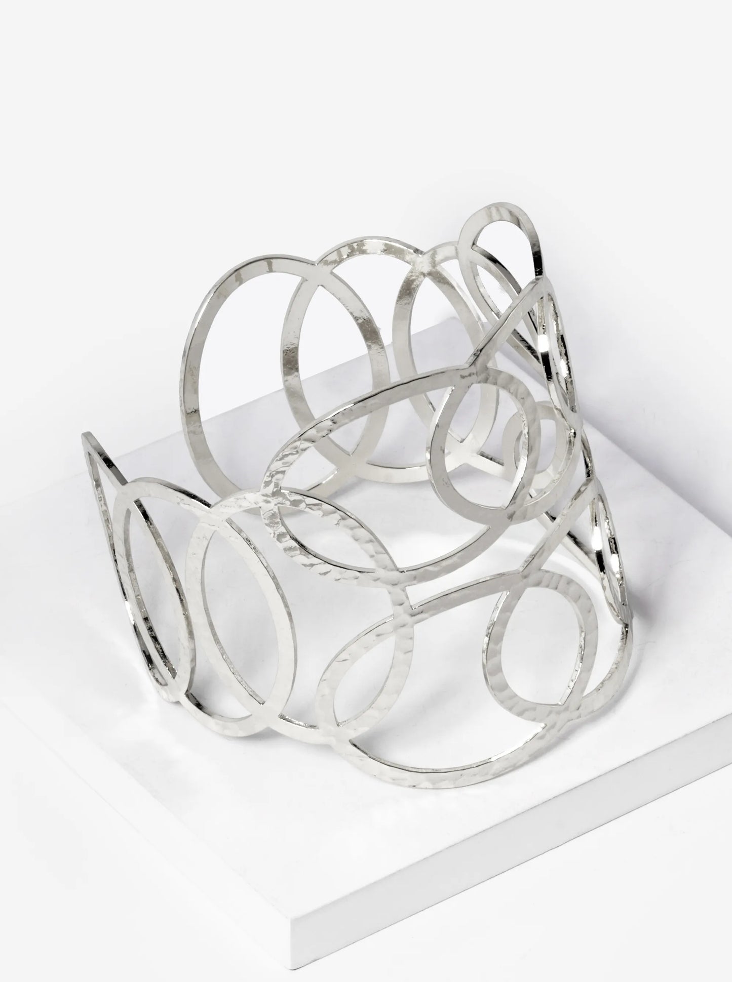 Hammered Metal Statement Cuff Bracelet