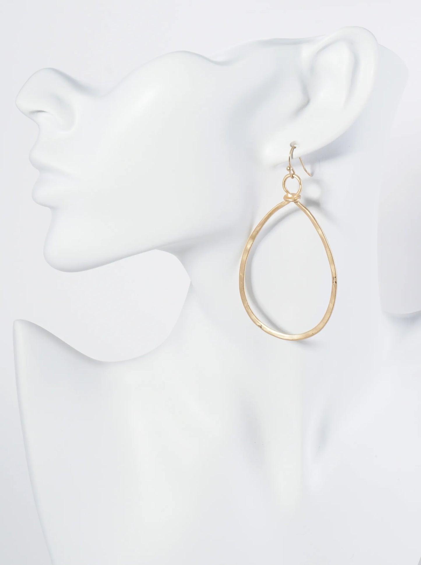 Hammered Metal Teardrop Dangle Earrings