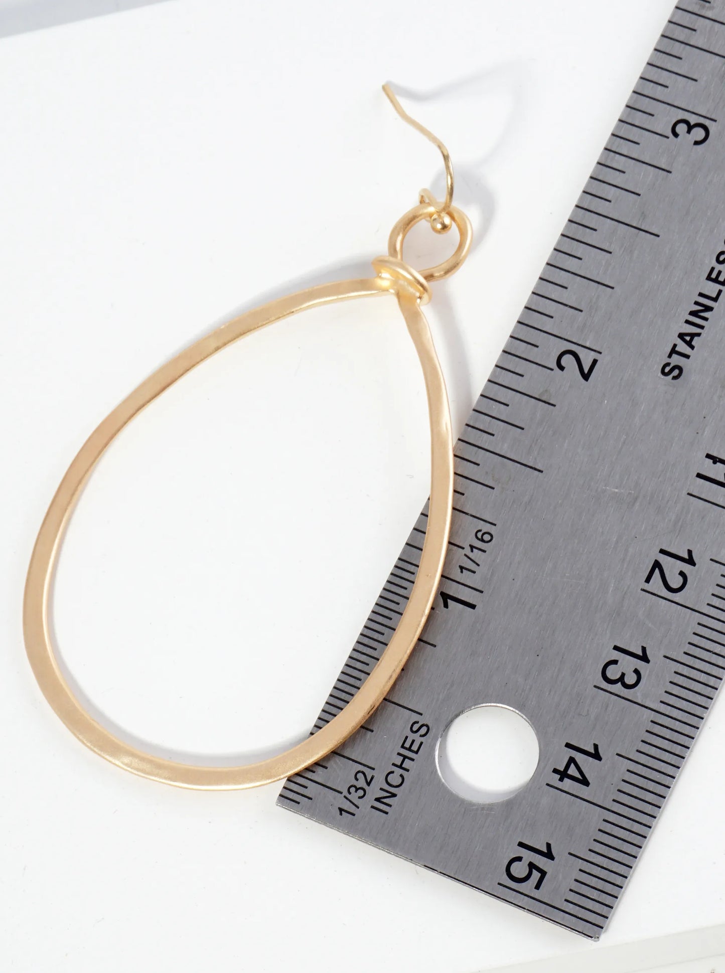 Hammered Metal Teardrop Dangle Earrings