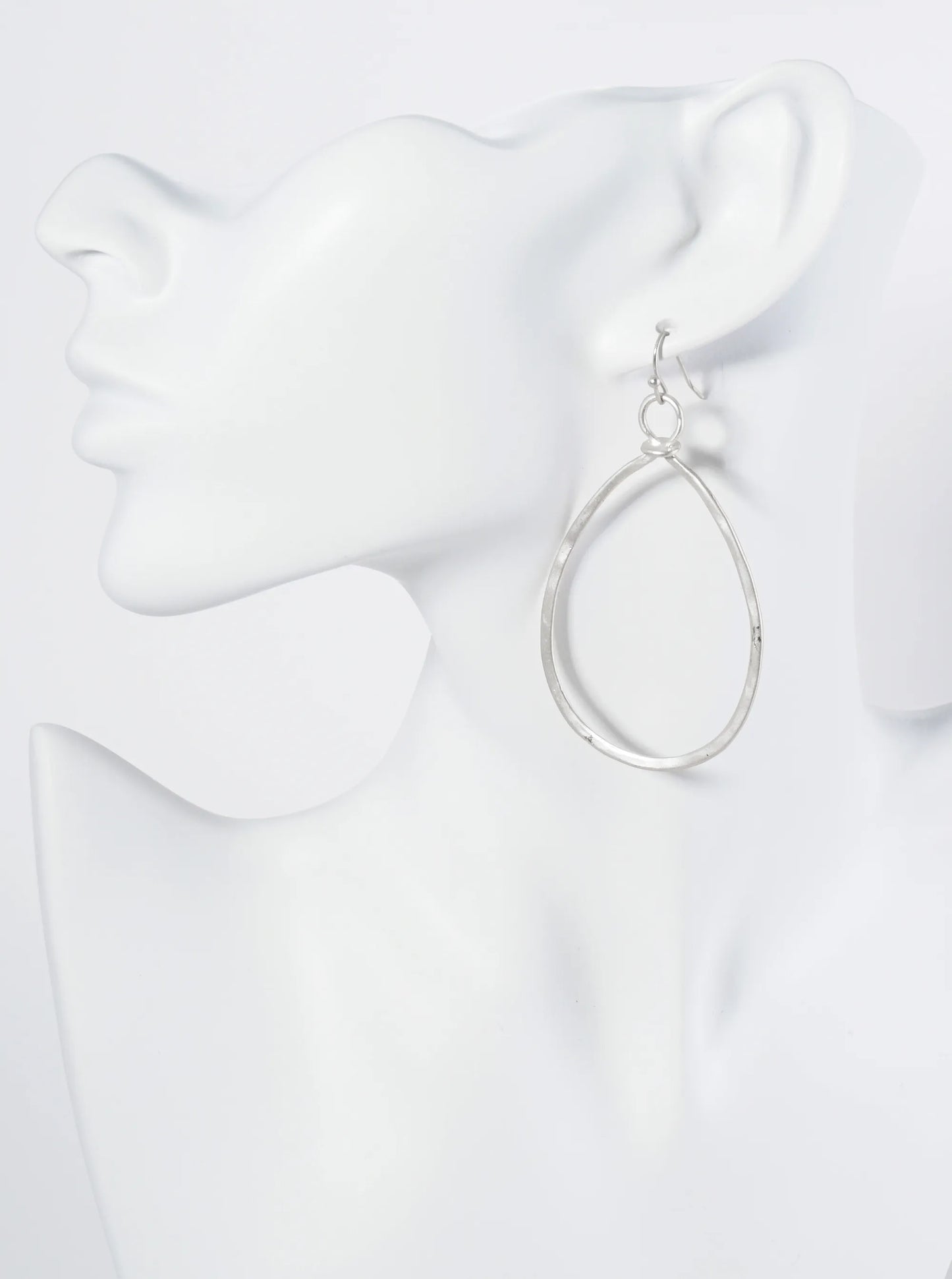 Hammered Metal Teardrop Dangle Earrings