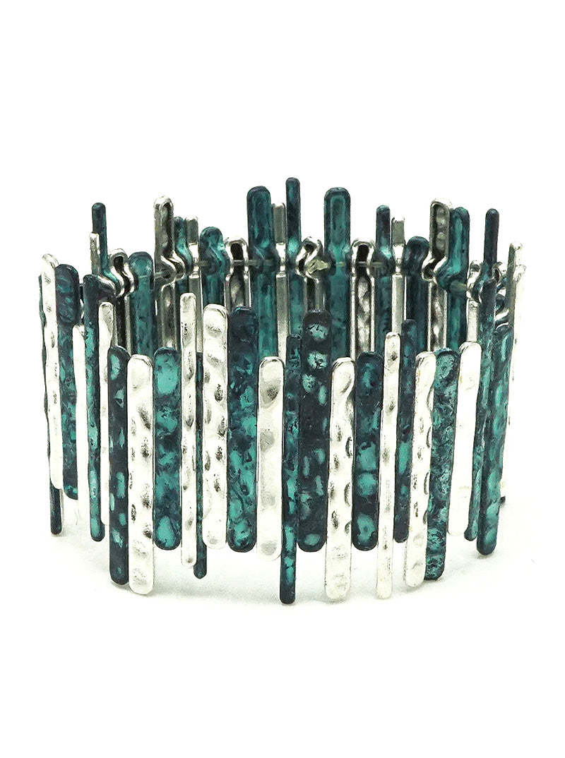 Hammered Metal The Fence Stretch Bangle Bracelet