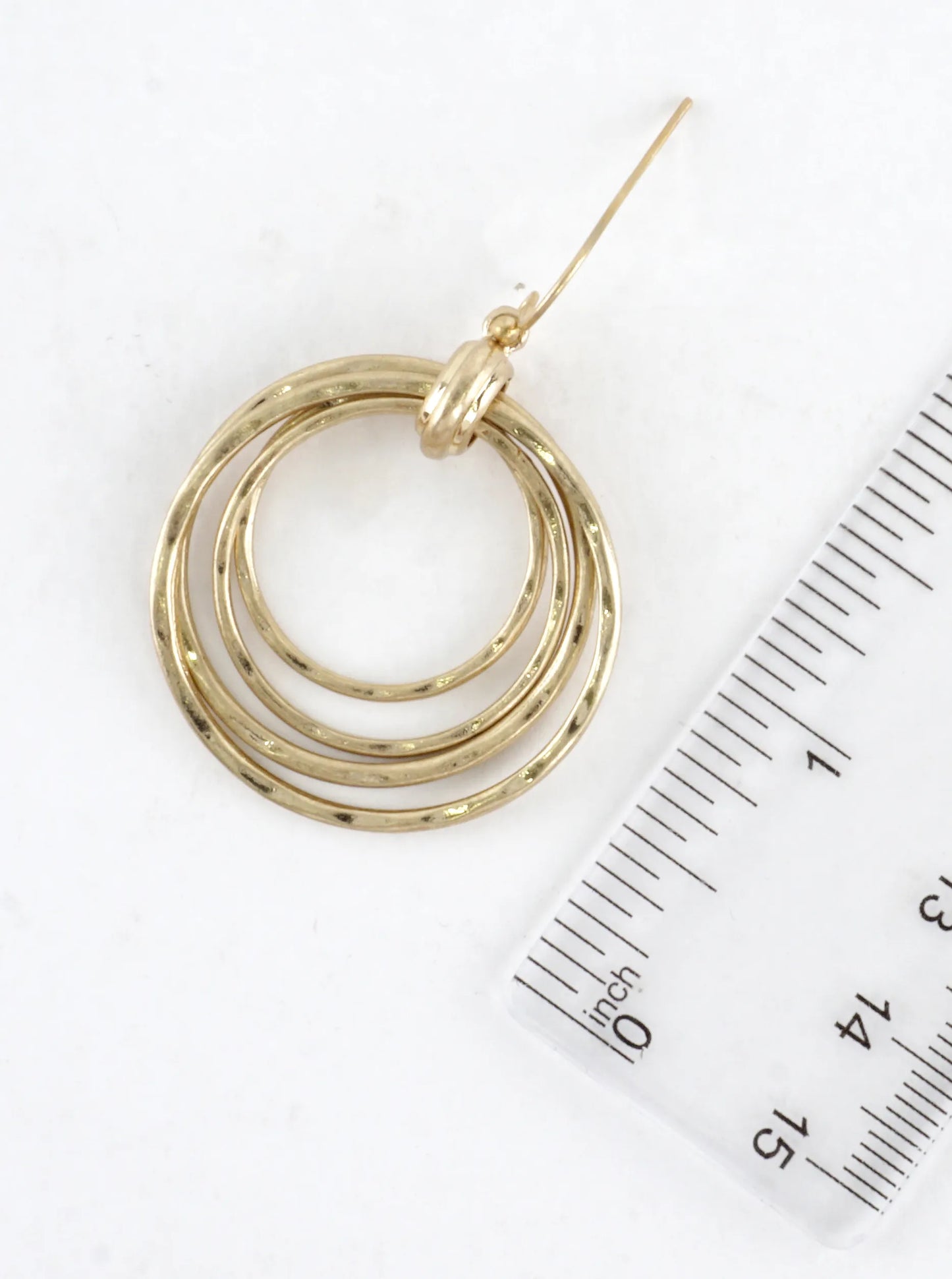 Hammered Multi Circle Drop Dangle Earrings