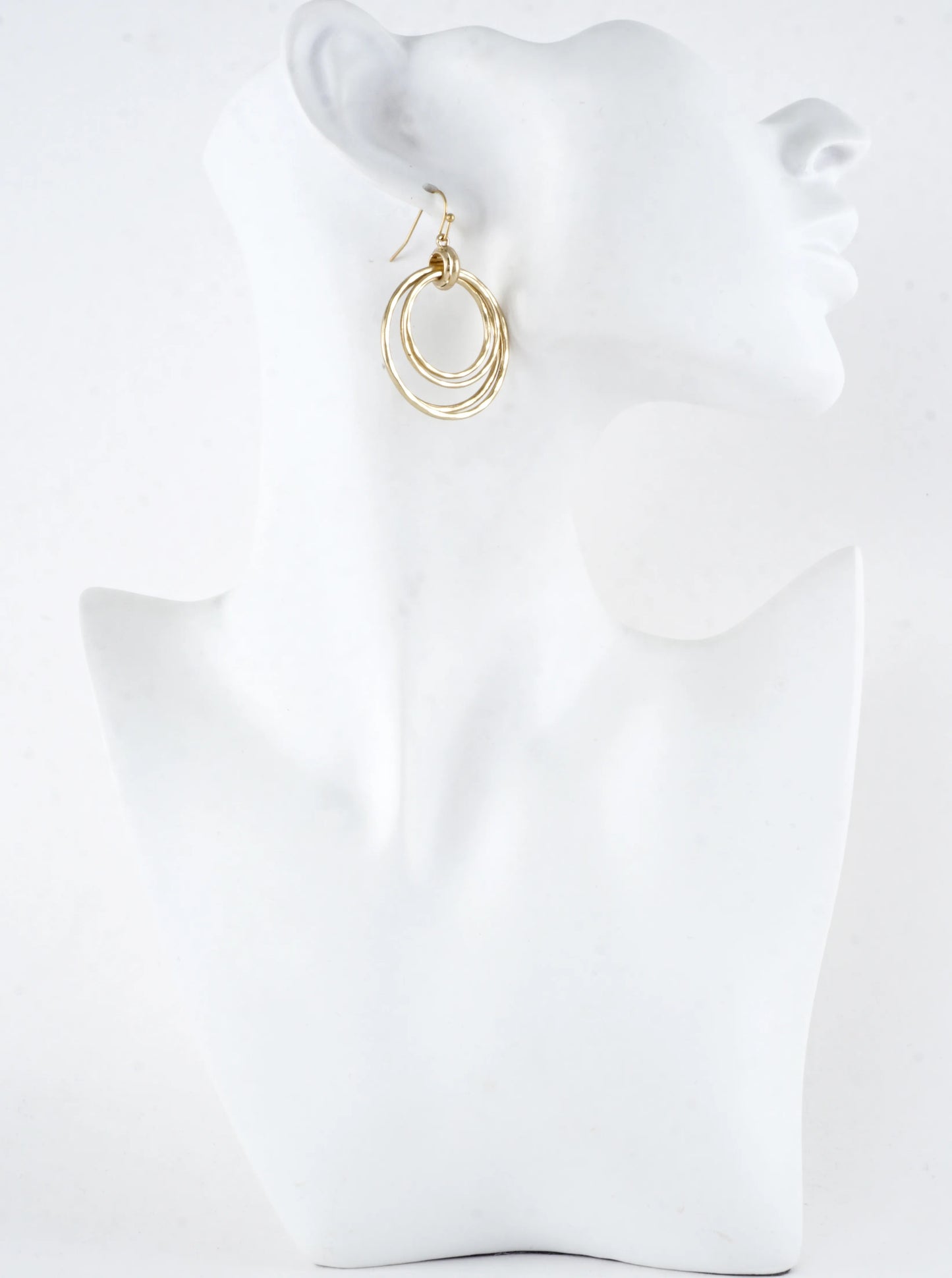 Hammered Multi Circle Drop Dangle Earrings