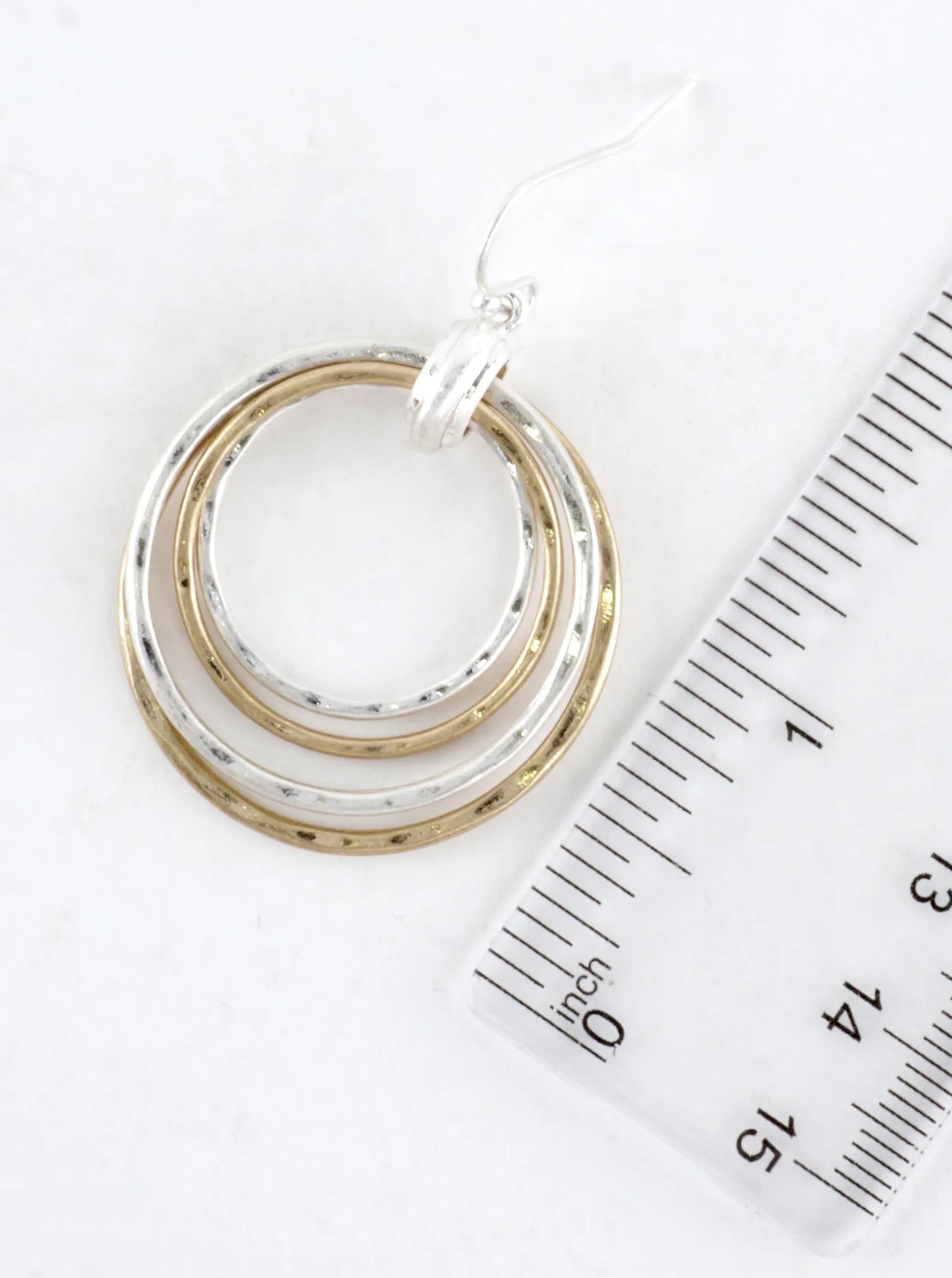 Hammered Multi Circle Drop Dangle Earrings
