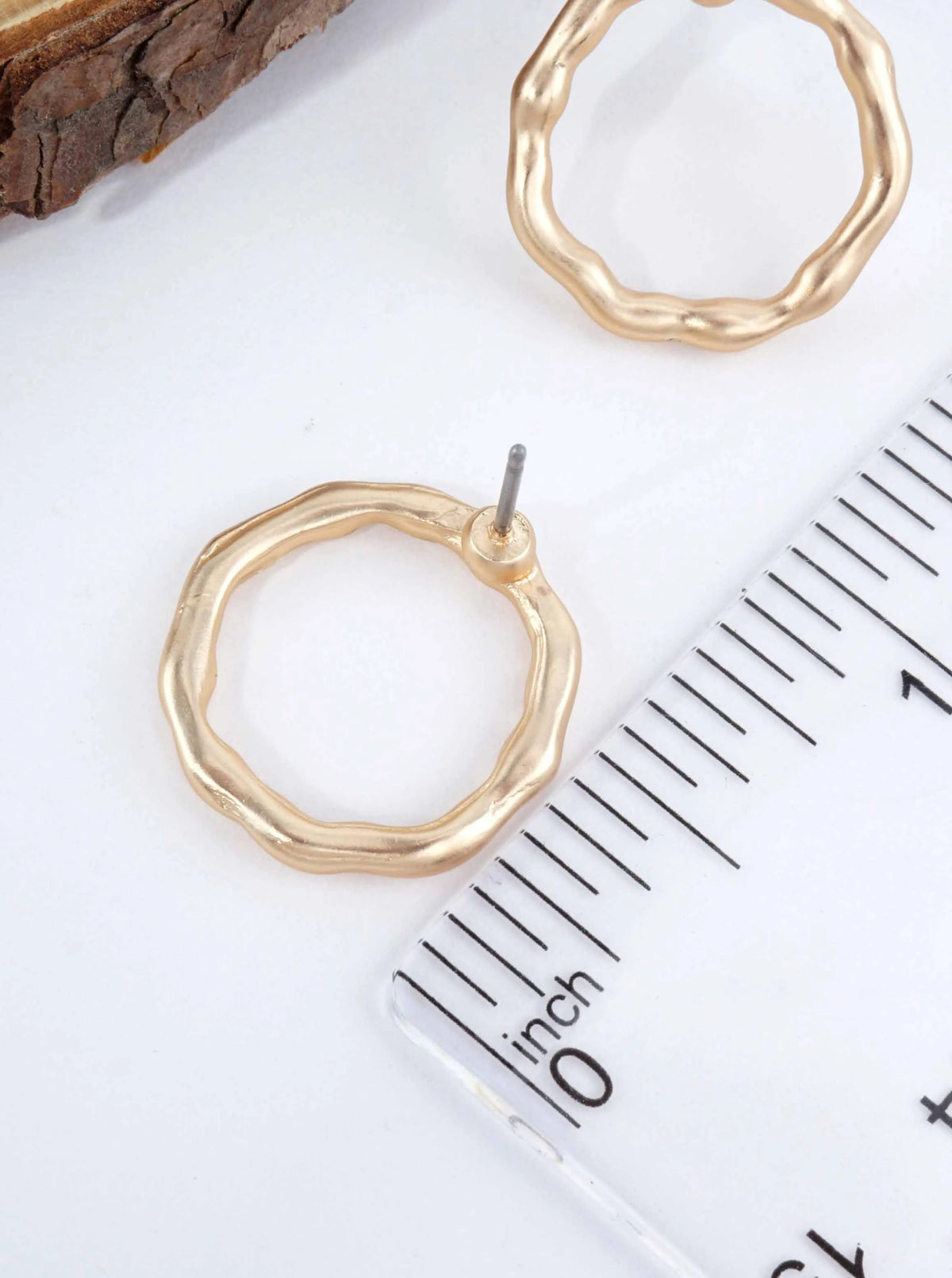 Hammered Open Circle Post Earrings
