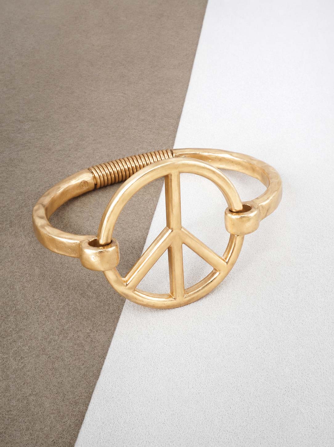 Hammered Peace Cuff Bracelet