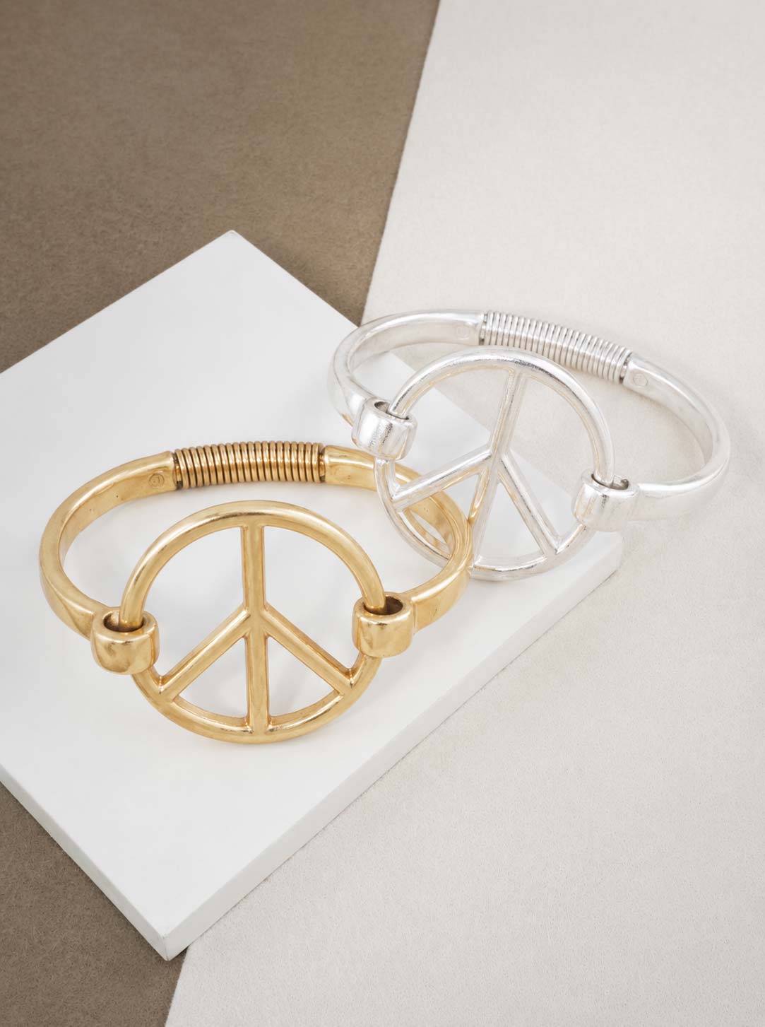 Hammered Peace Cuff Bracelet