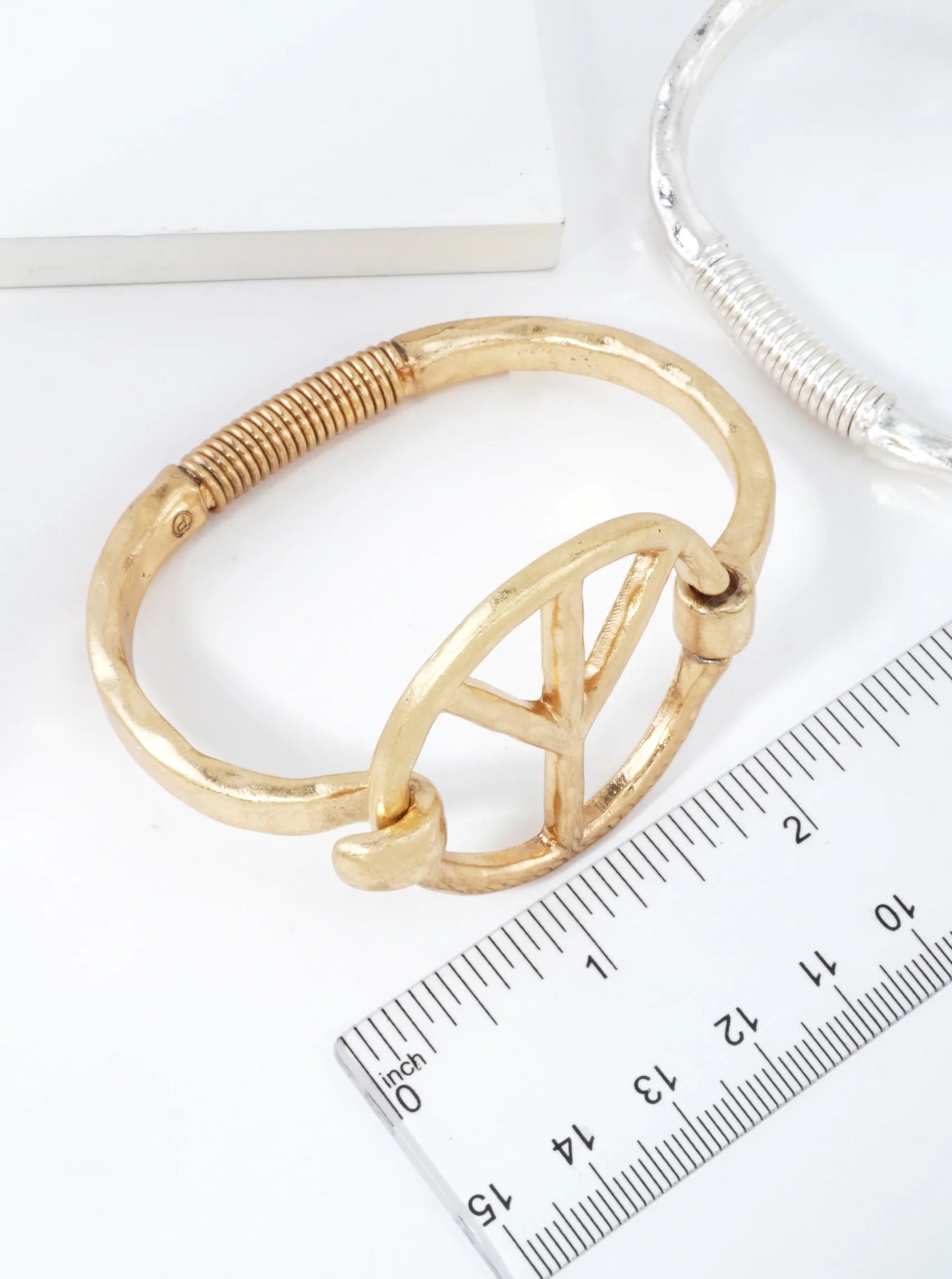 Hammered Peace Cuff Bracelet