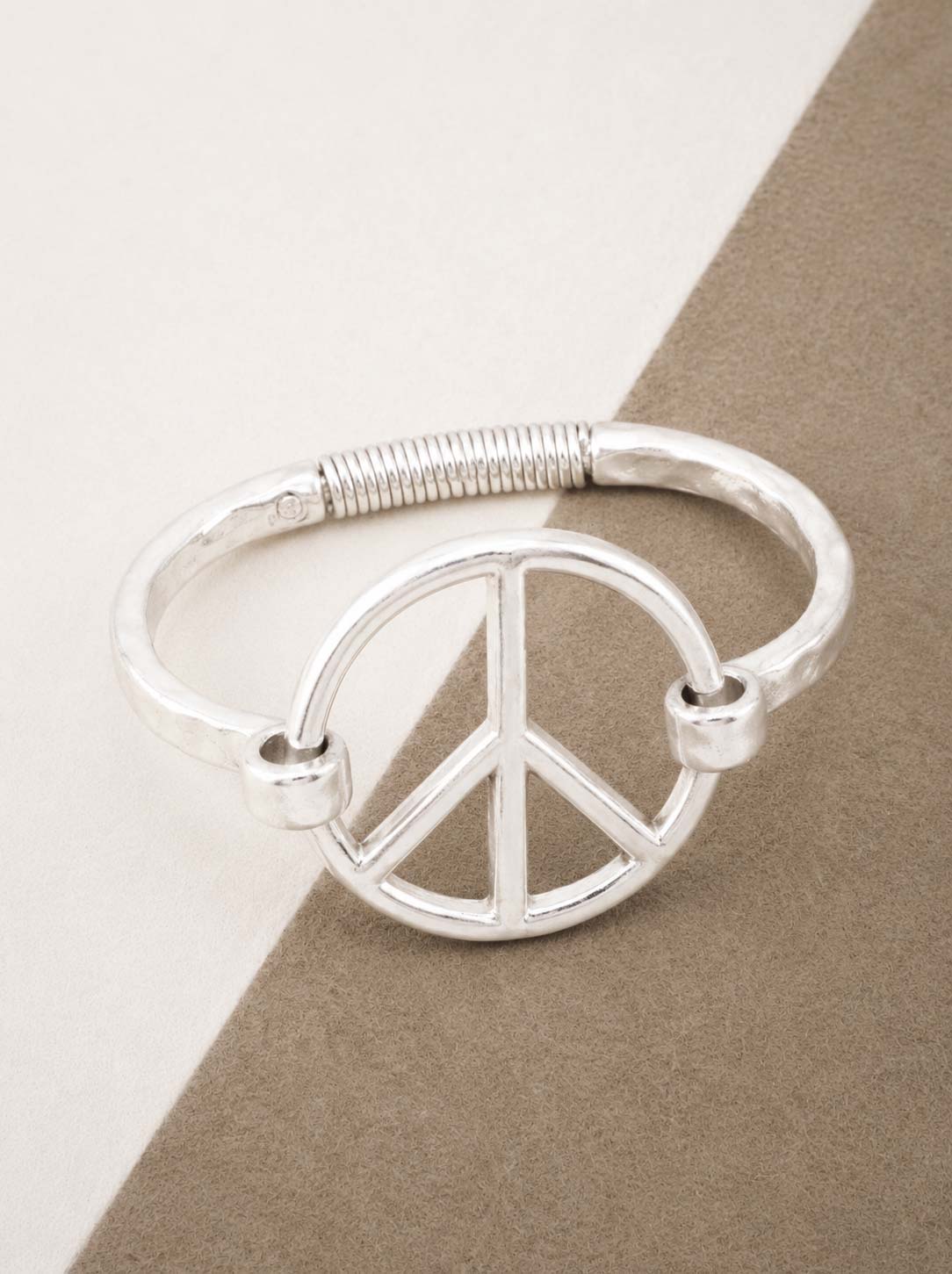 Hammered Peace Cuff Bracelet