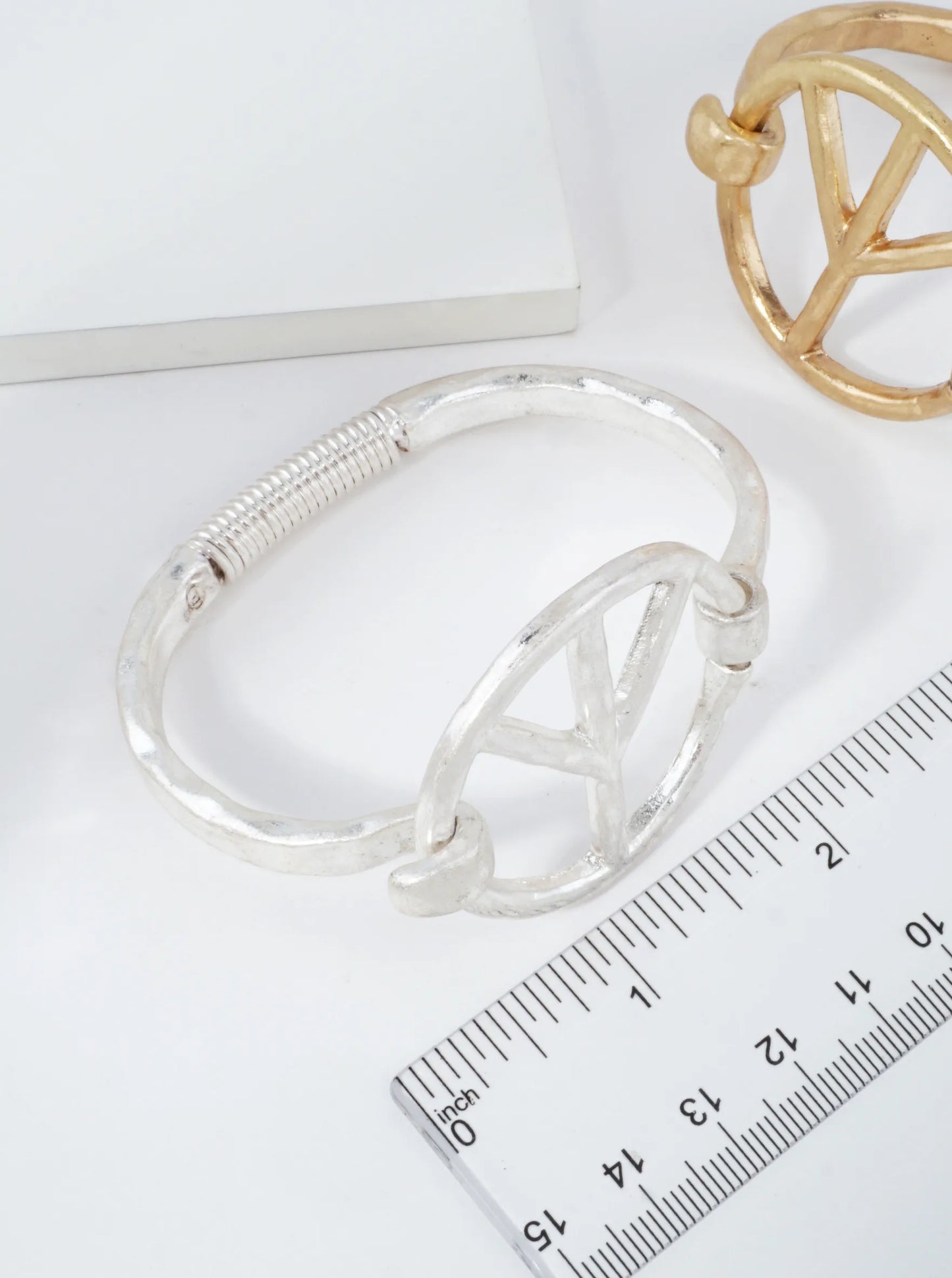 Hammered Peace Cuff Bracelet