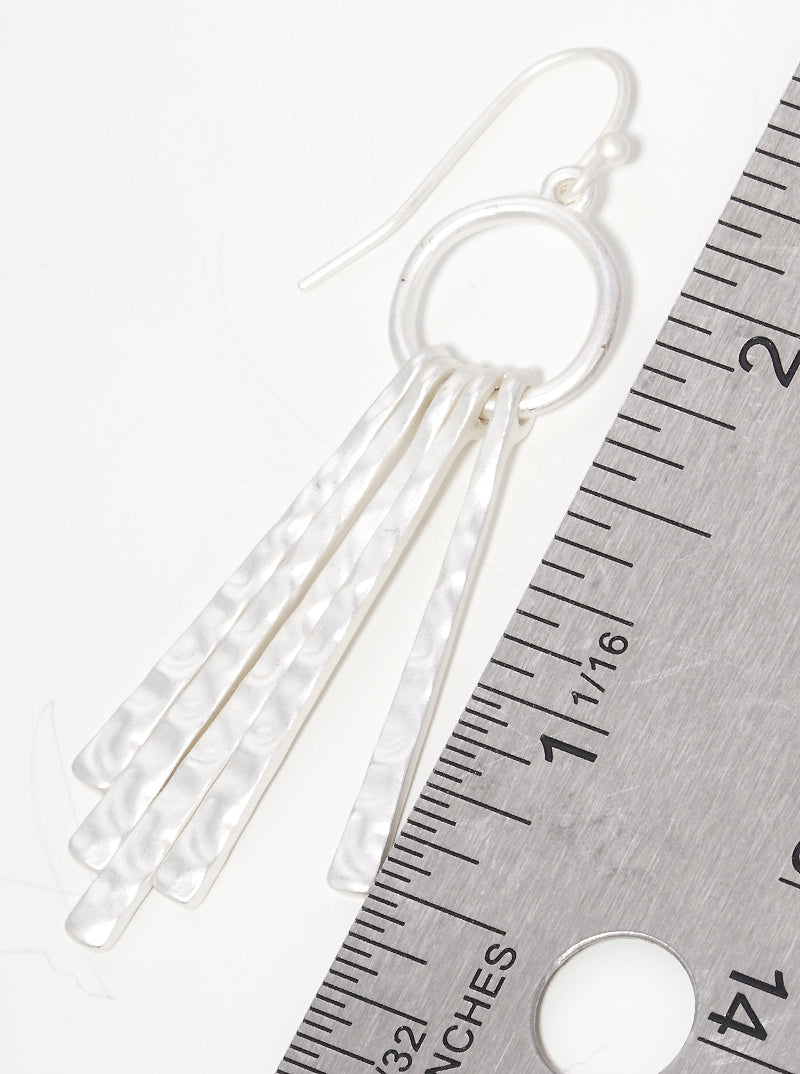 Hammered Metal Bar Drop Dangle Drop Earrings