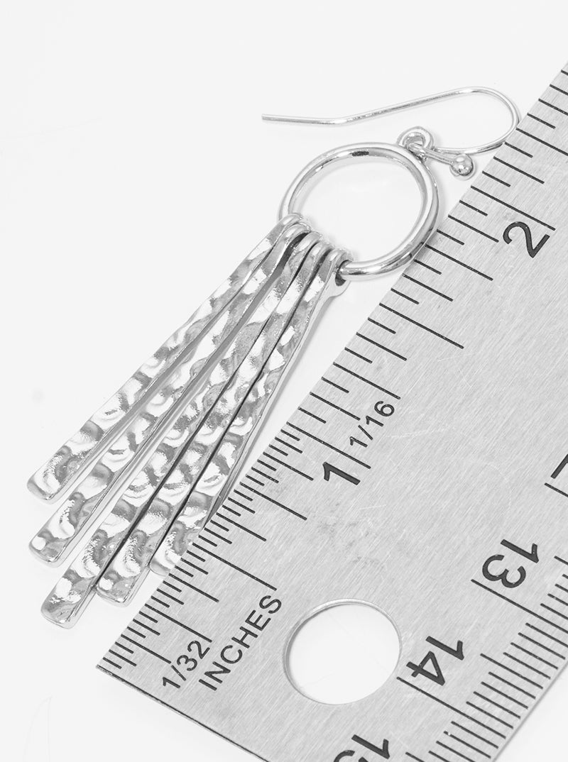Hammered Metal Bar Drop Dangle Drop Earrings