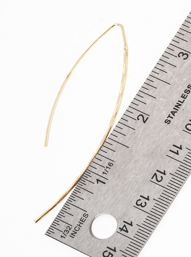 Hammered Metal Curved Wire Hook Earrings
